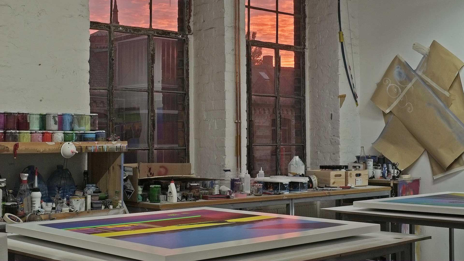 A photograph of Zevs’s studio