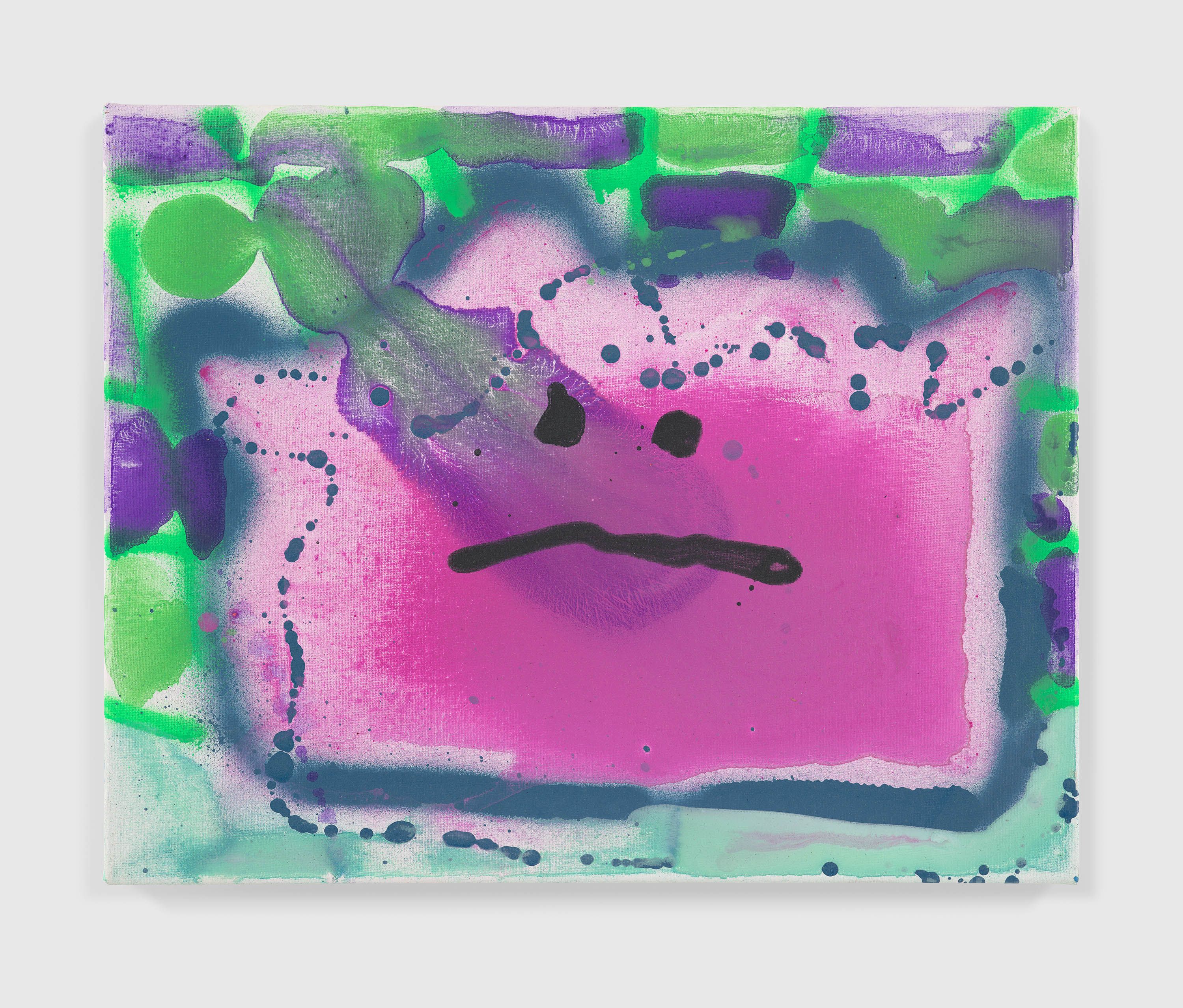 An acrylic and spray paint on canvas by Katherine Bernhardt, titled Ditto World, dated 2021.