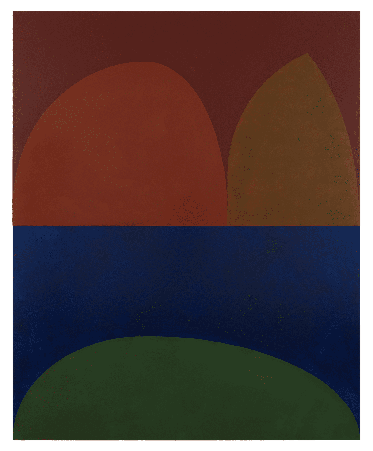 A painting by Suzan Frecon, titled ultra terre verte, dated 2017. 