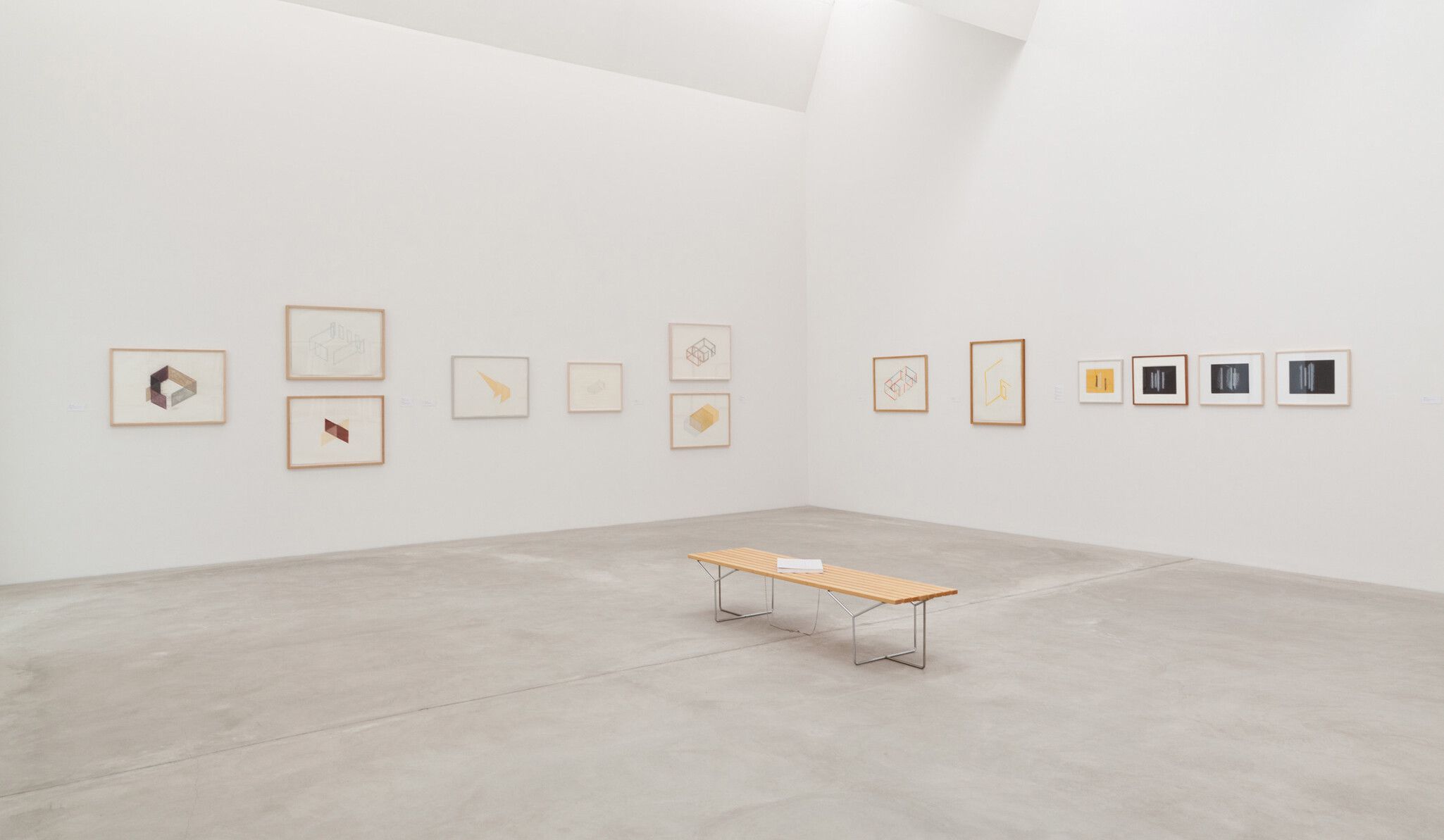 An installation view, Fred Sandback: Drawings, Kunstmuseum Winterthur, Switzerland, circa 2014 