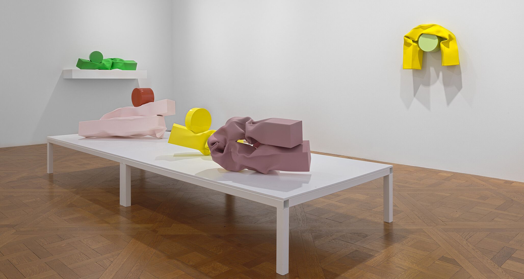 An installation view of a solo exhibition by Carol Bove at David Zwirner, New York, in 2021.