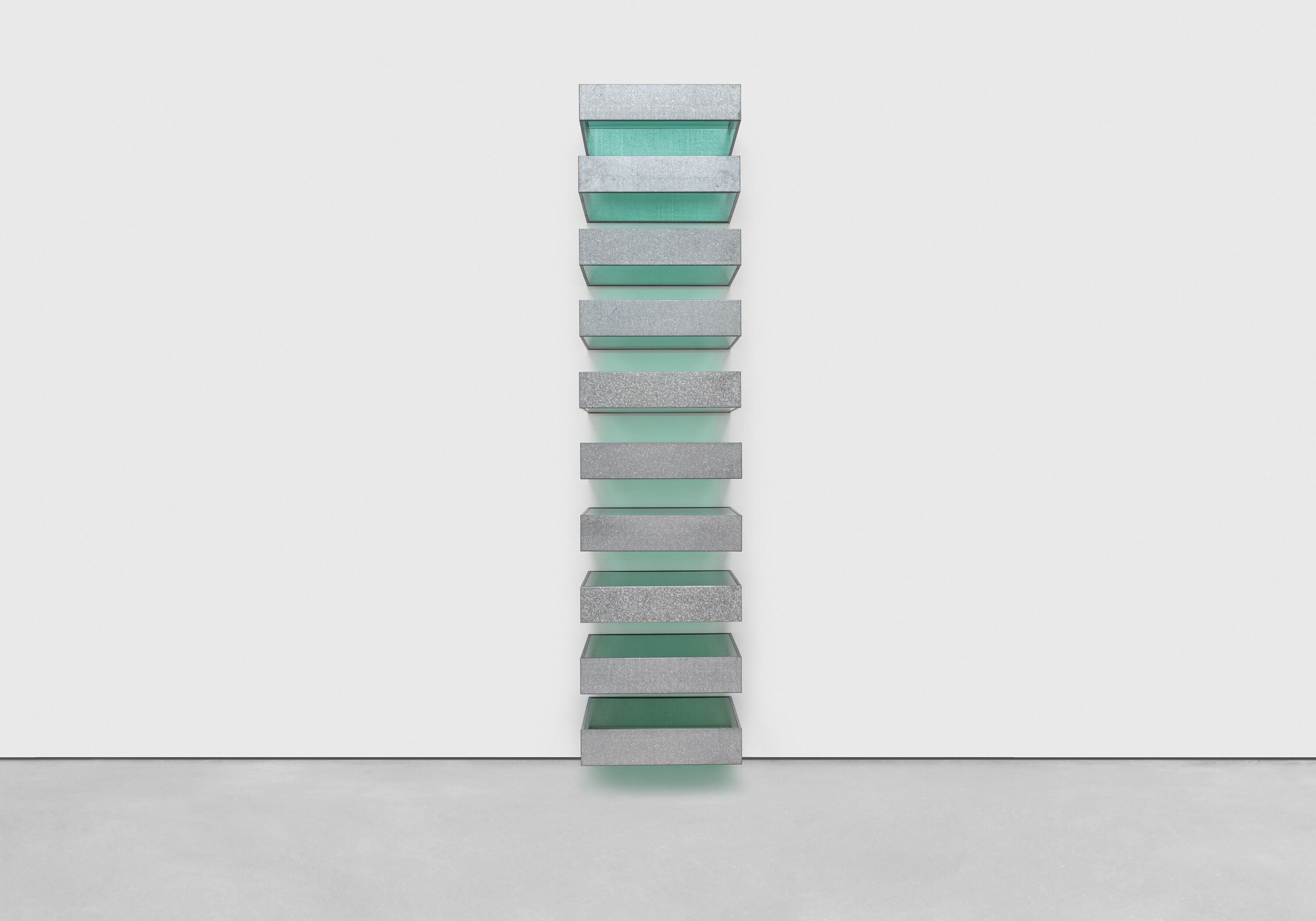 An untitled sculpture by Donald Judd, dated 1987.
