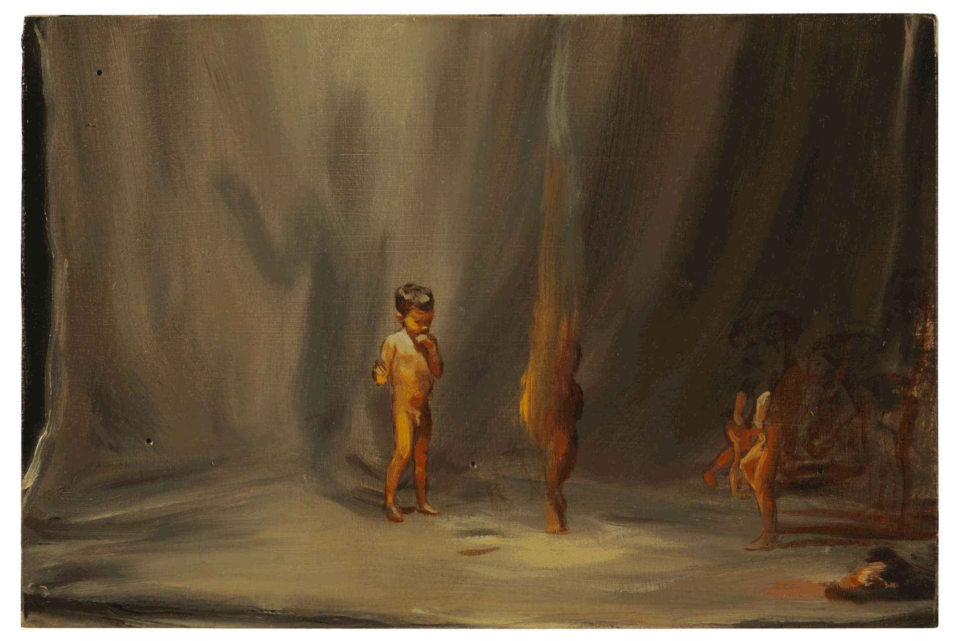 A painting by Michaël Borremans, titled Fire From the Sun, dated 2017.