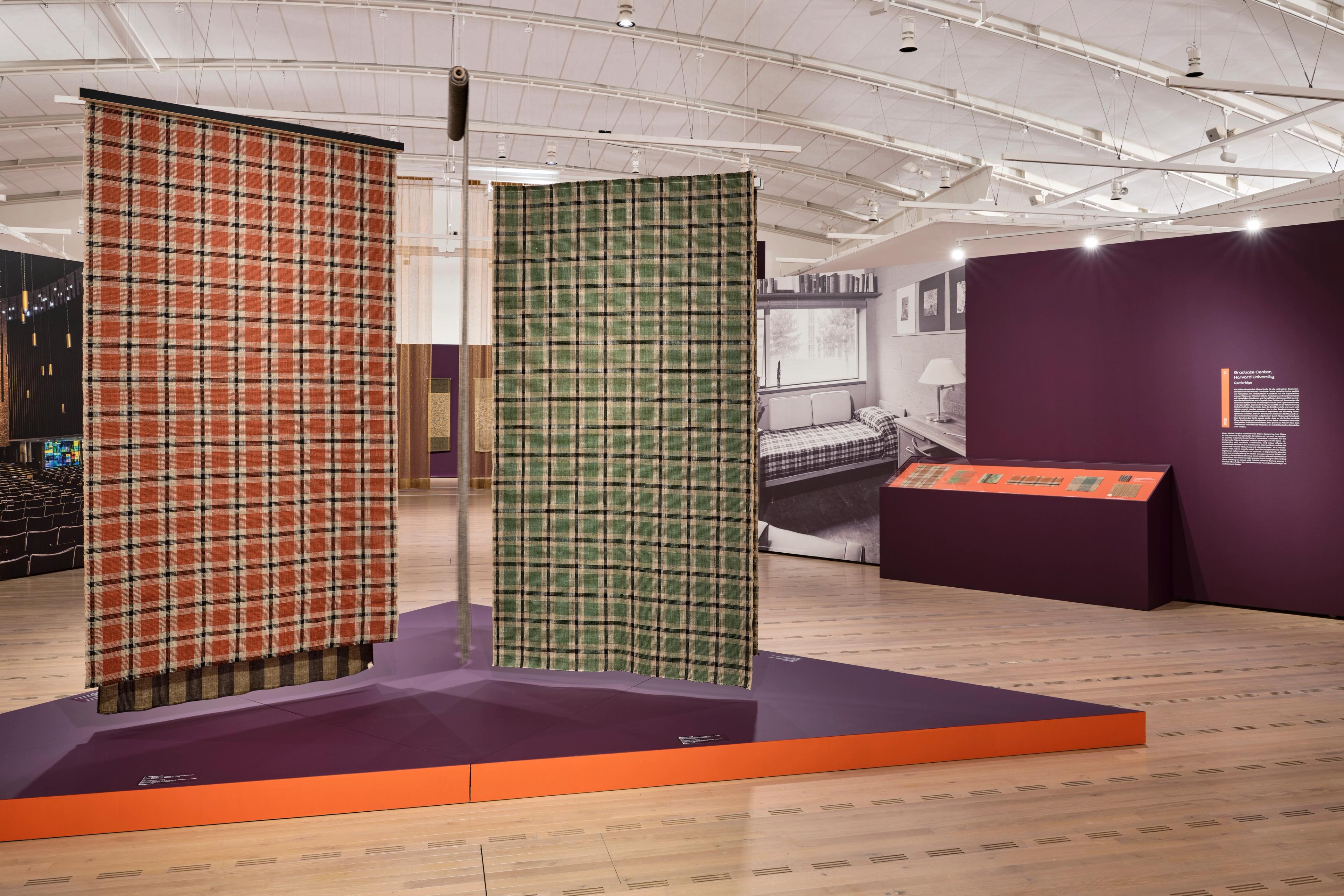 Installation view of the exhibition Anni Albers: Constructing Textiles at Zentrum Paul Klee, located in Bern, Switzerland, dated 2025-2026.