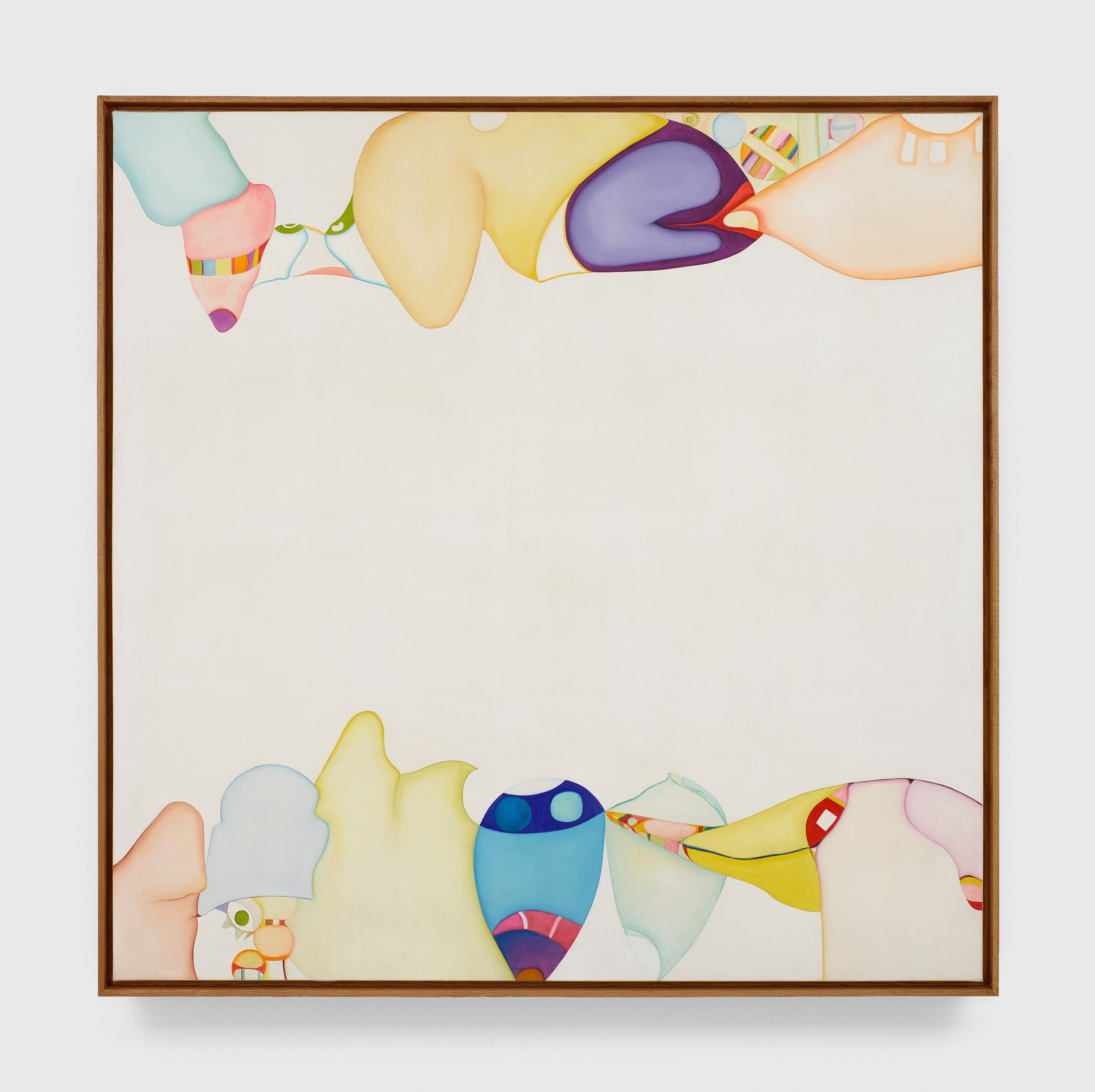 An oil on linen painting by Huguette Caland, titled Espace Blanc II, dated 1984.