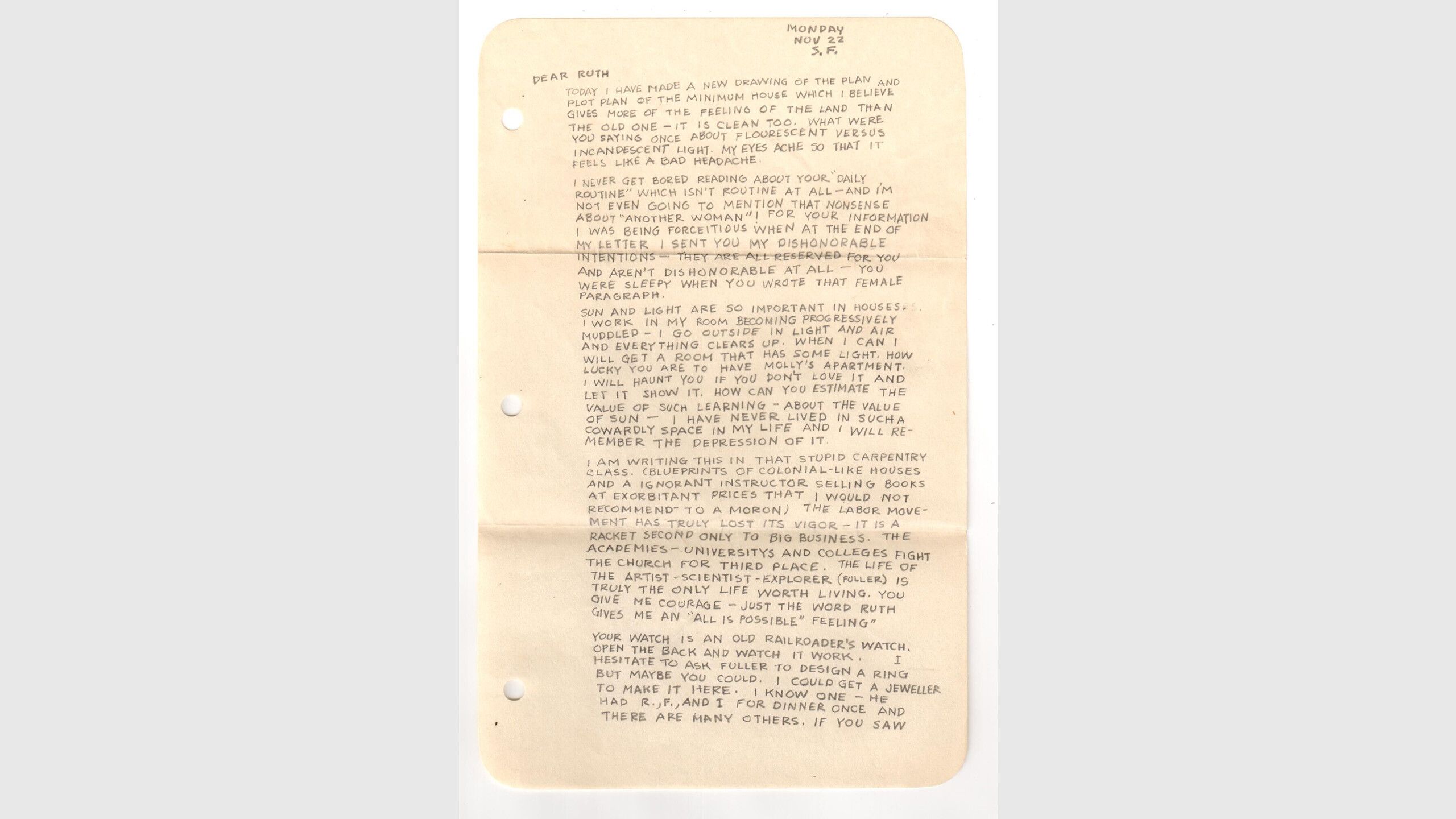  Letter to Ruth Asawa from Albert Lanier, November 22, 1948. 