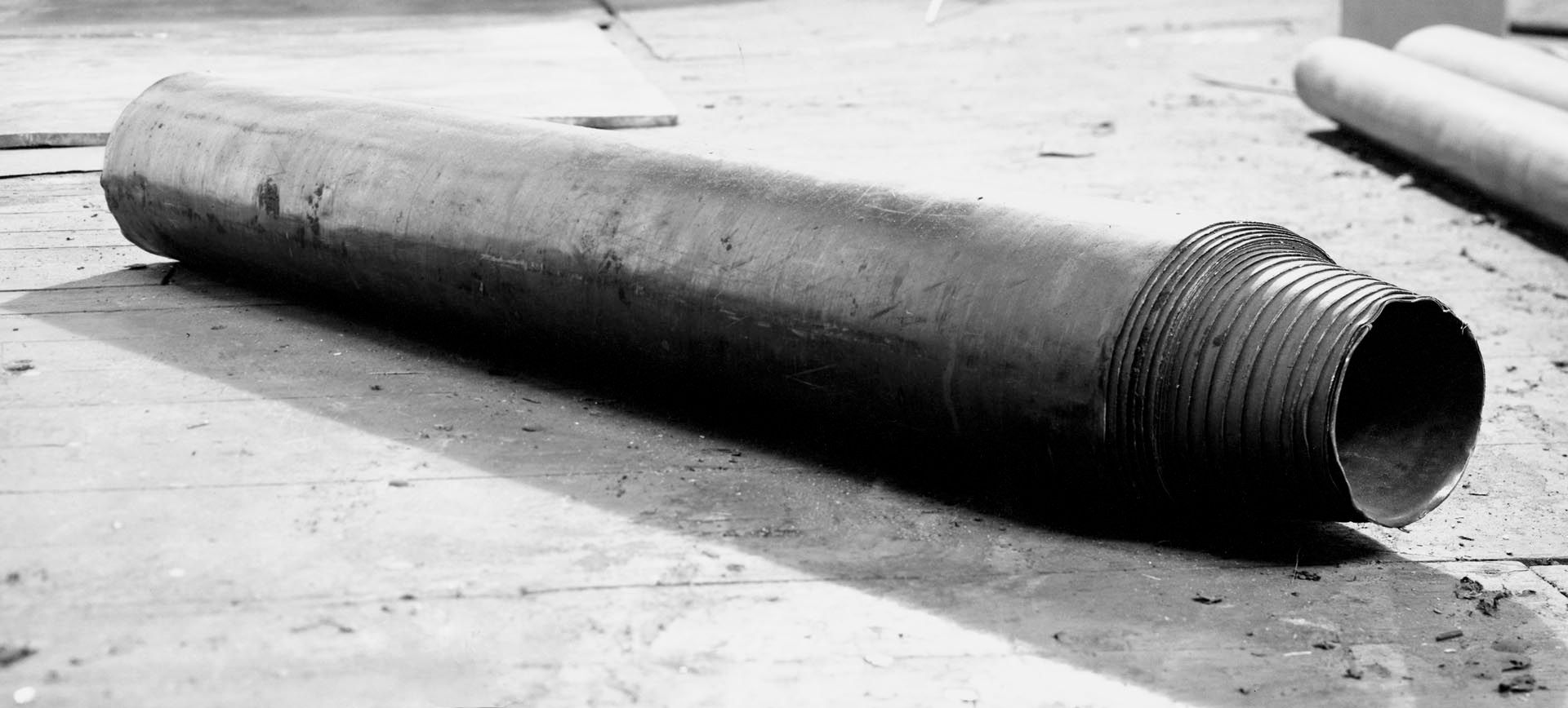 A lead sculpture by Richard Serra, titled Bullet, dated 1968.