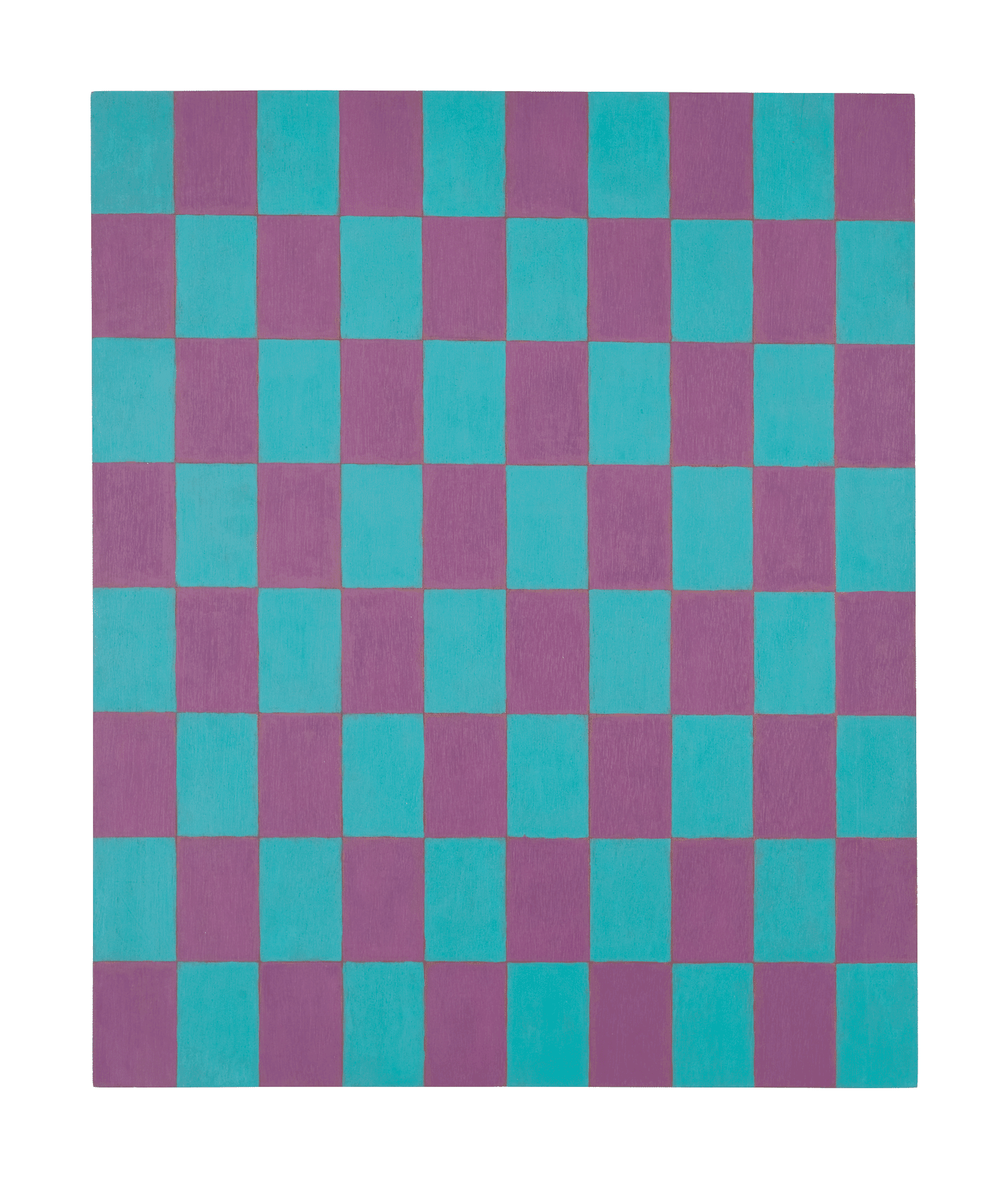 A painting by Sherrie Levine, titled Untitled (Checks: 6), dated 1986.