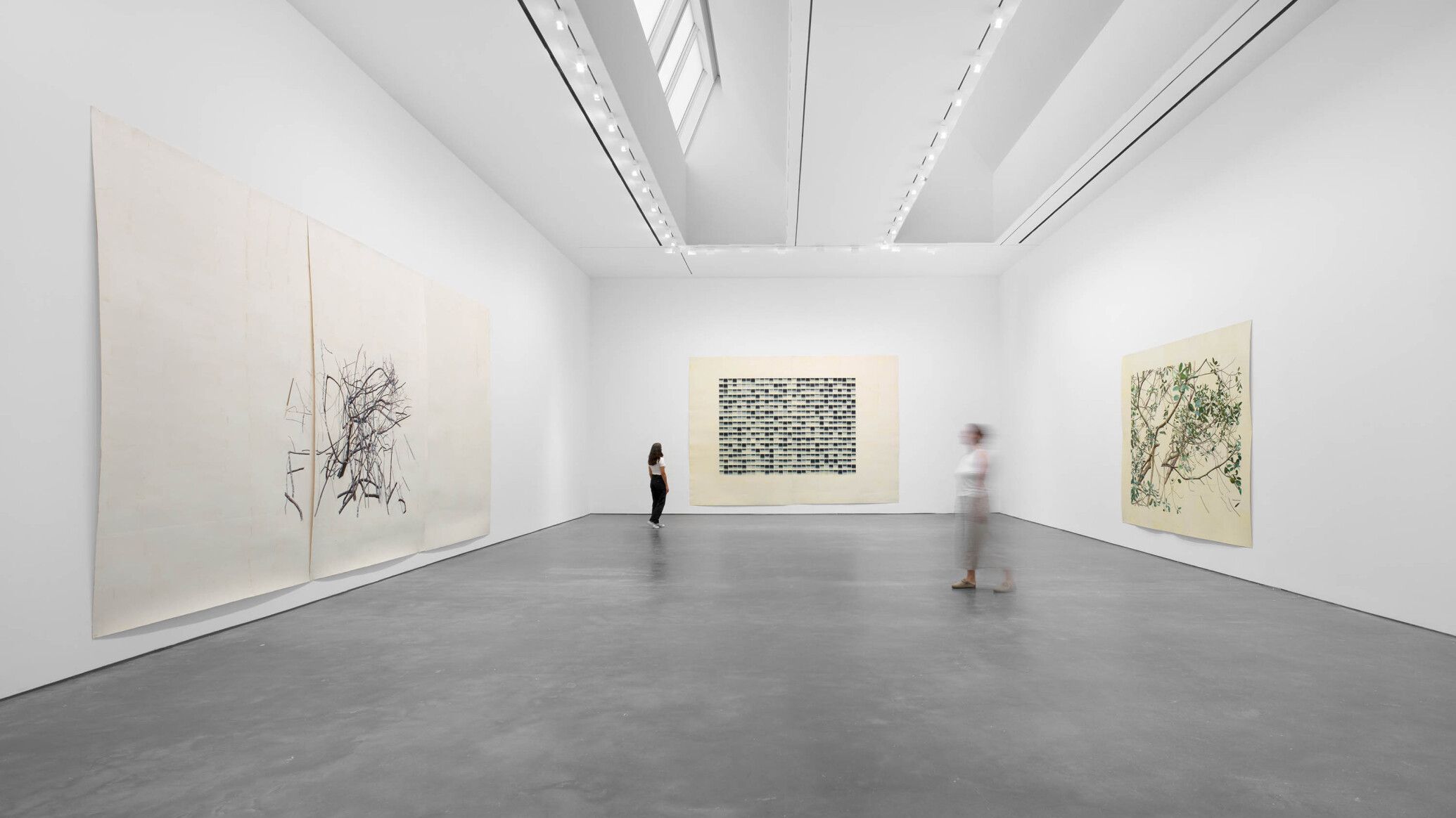 Installation view of the exhibition "Toba Khedoori," at David Zwirner in New York, dated 2023