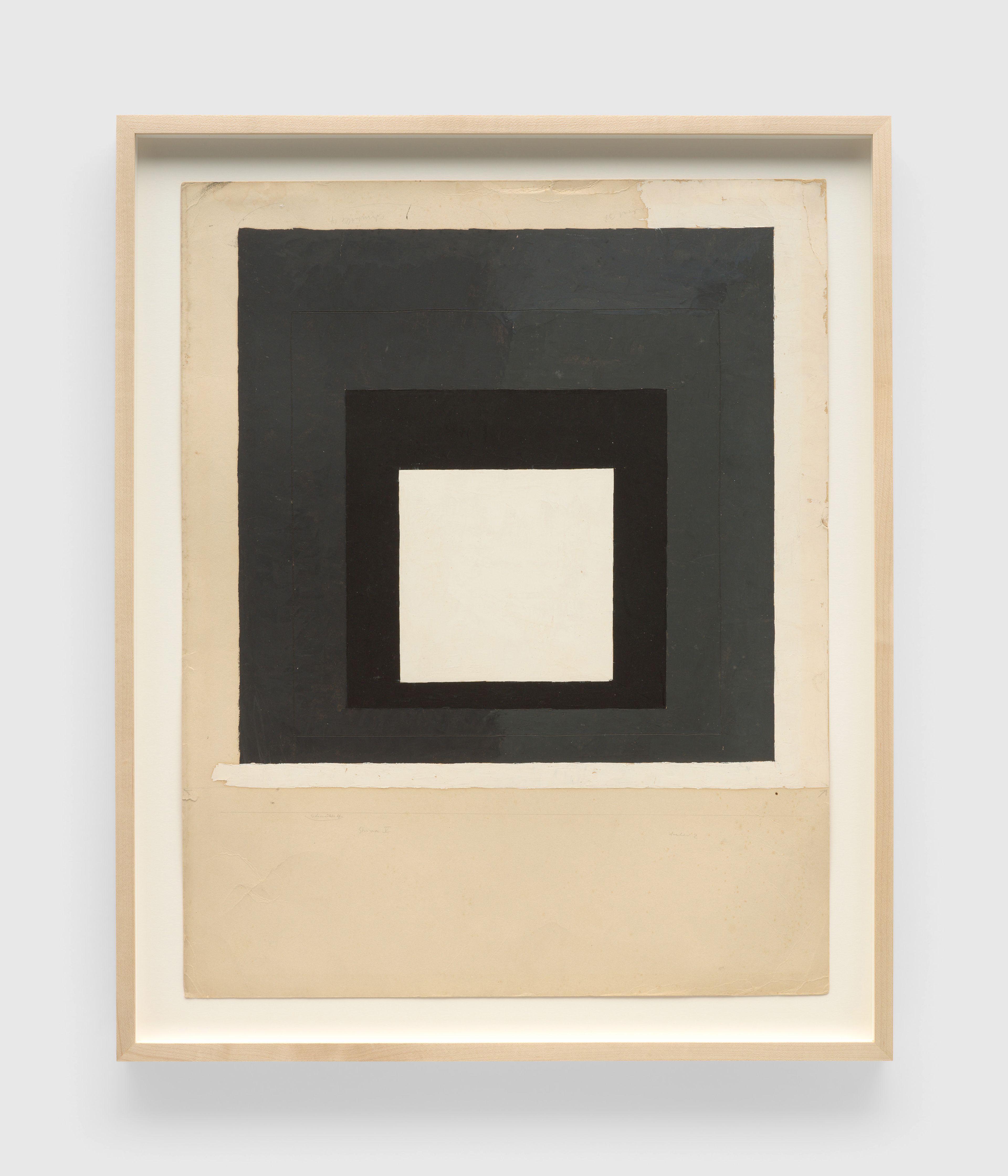 A mixed media work on paper by Josef Albers, titled Color study for Homage to the Square, circa 1950.