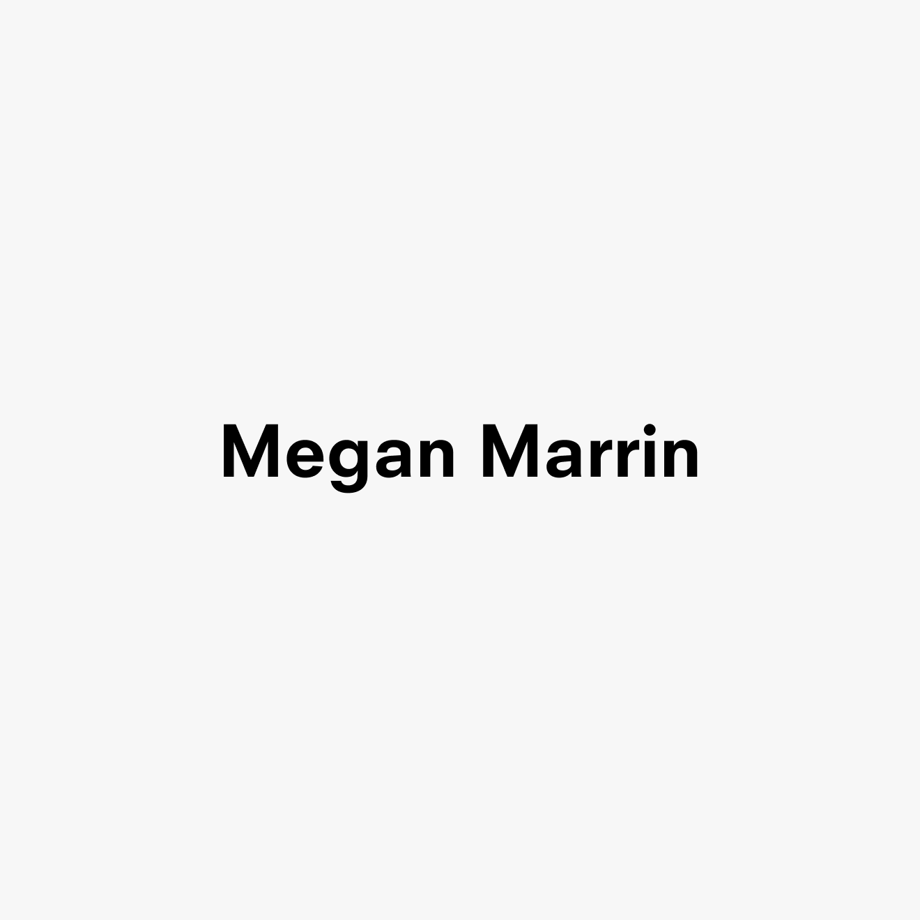 A graphic text card for Megan Marrin, dated 2020