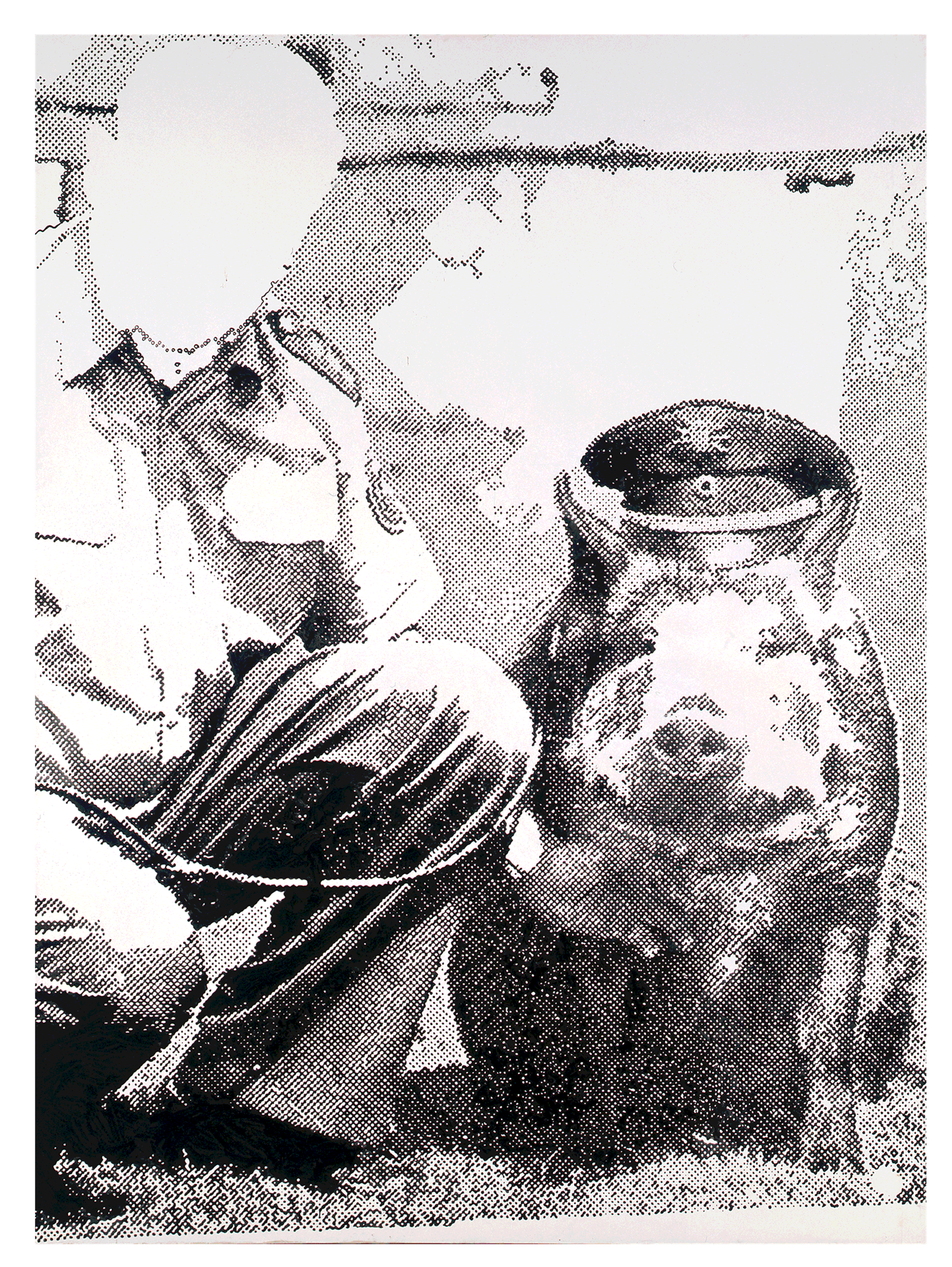 A painting by Sigmar Polke titled Polizeischwein (Police Pig), dated 1986.