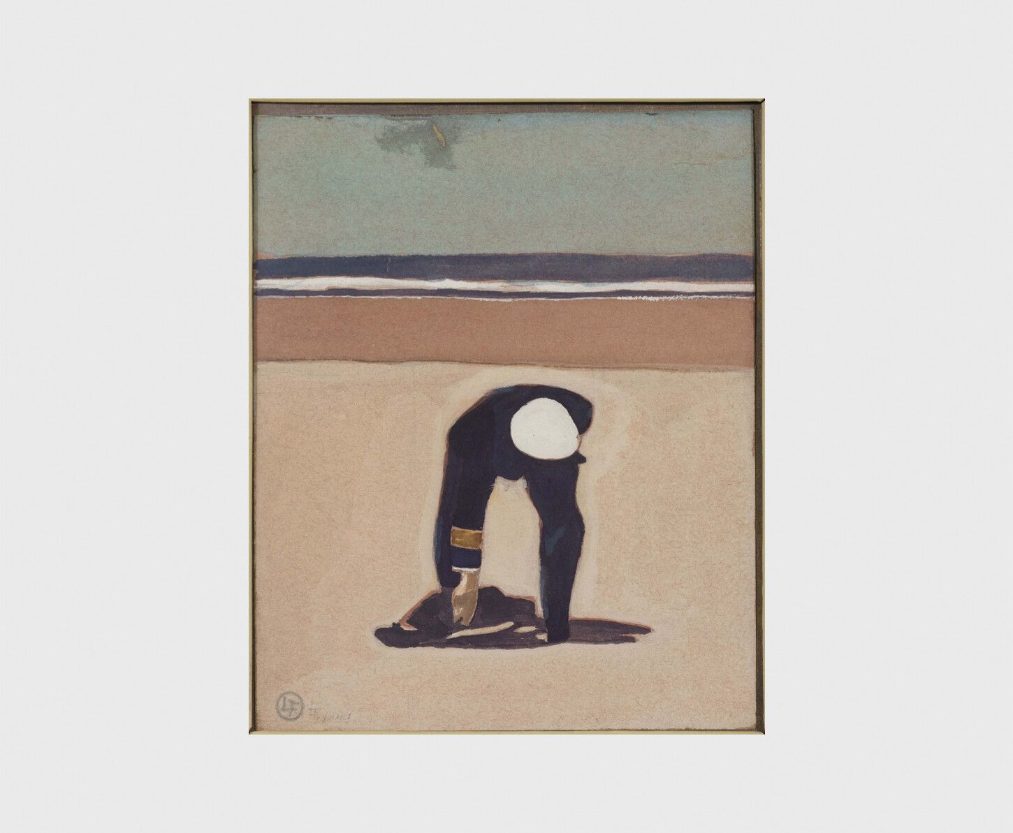An artwork by Luc Tuymans, Zeeofficier (Naval Officer), dted 1978. Collection of The Drawing Room, London