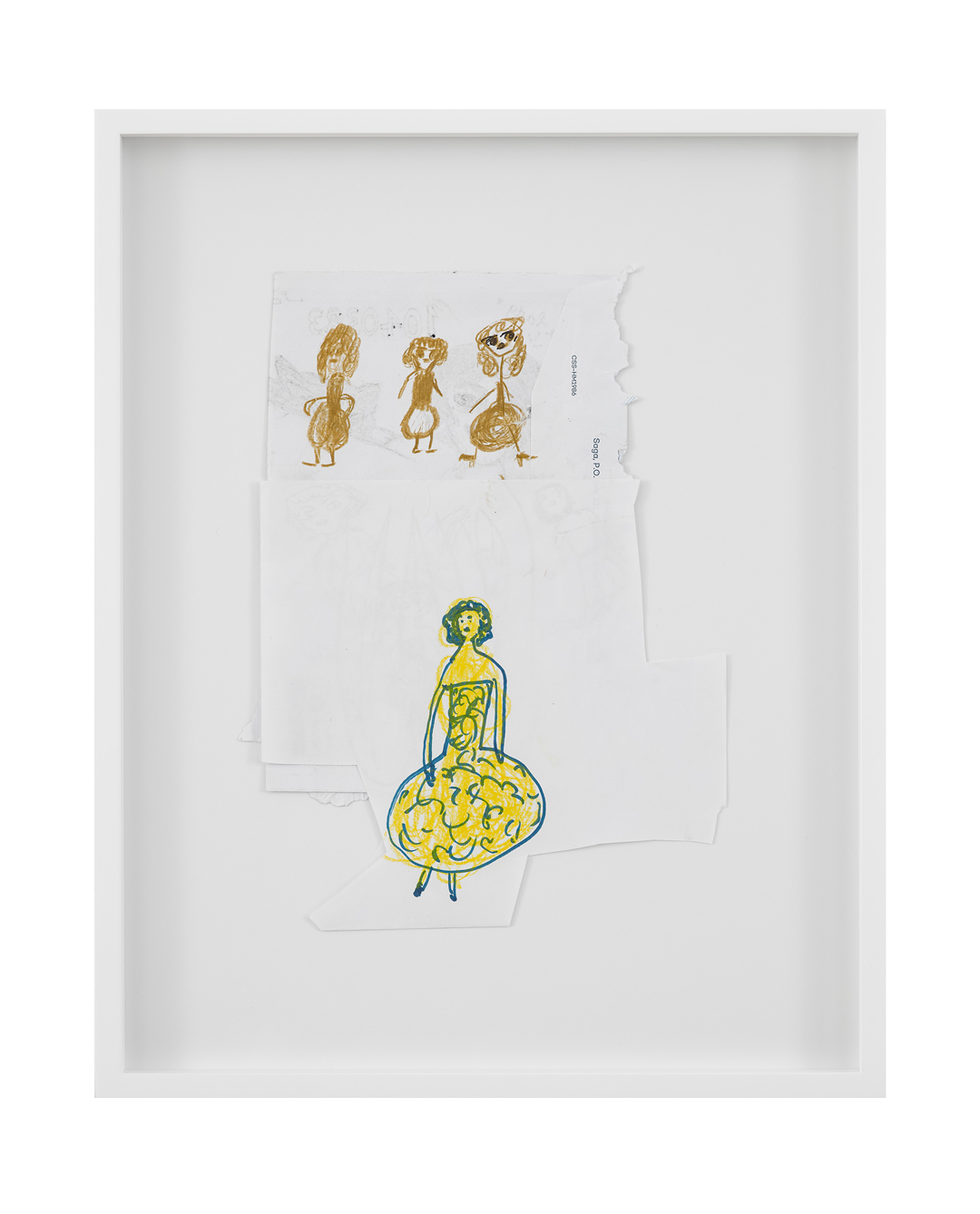 A work on paper by Rose Wylie titled Me and My Frock, dated 2019.
