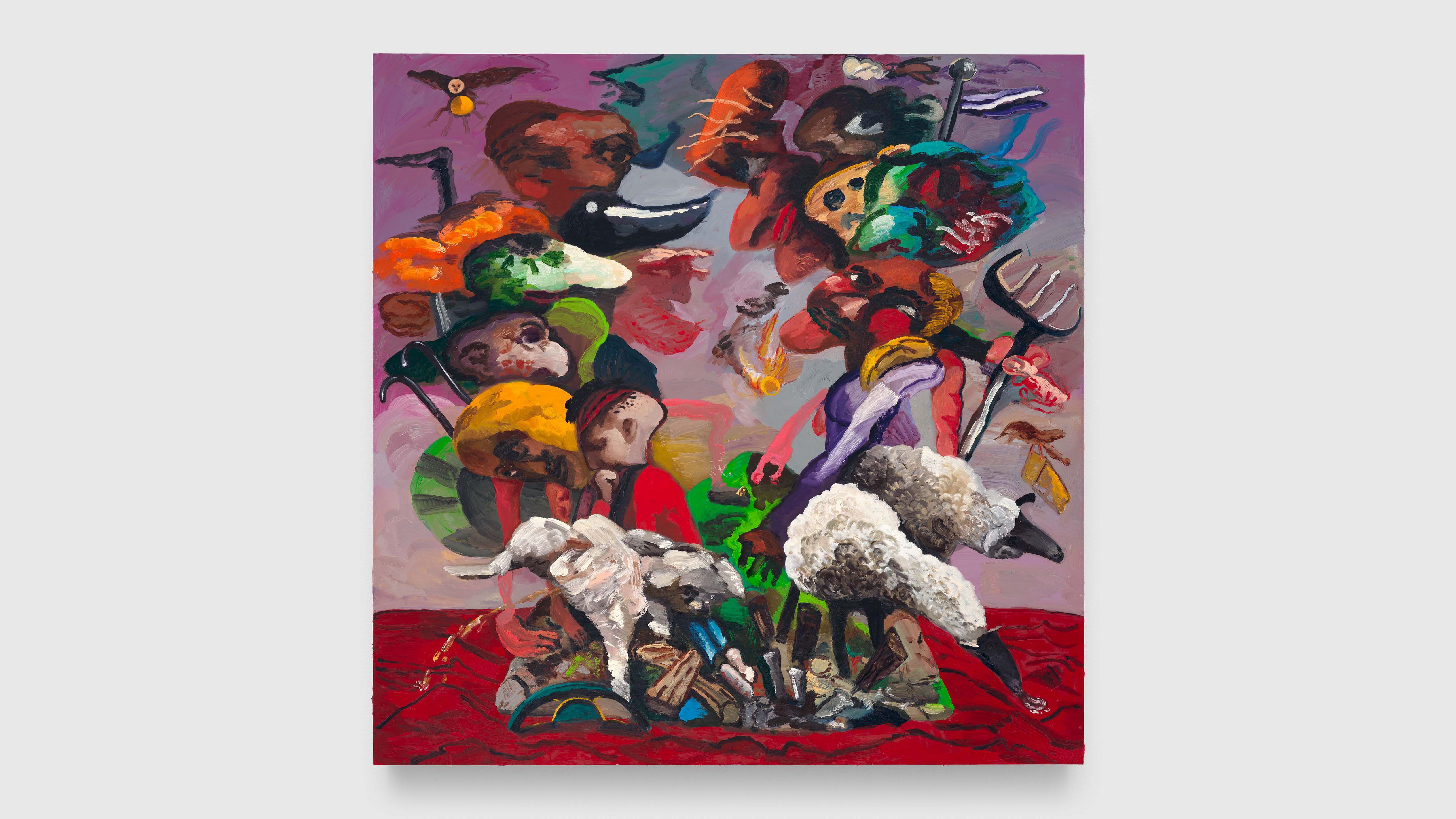A work by Dana Schutz, ﻿titled "The Island," dated 2023.
