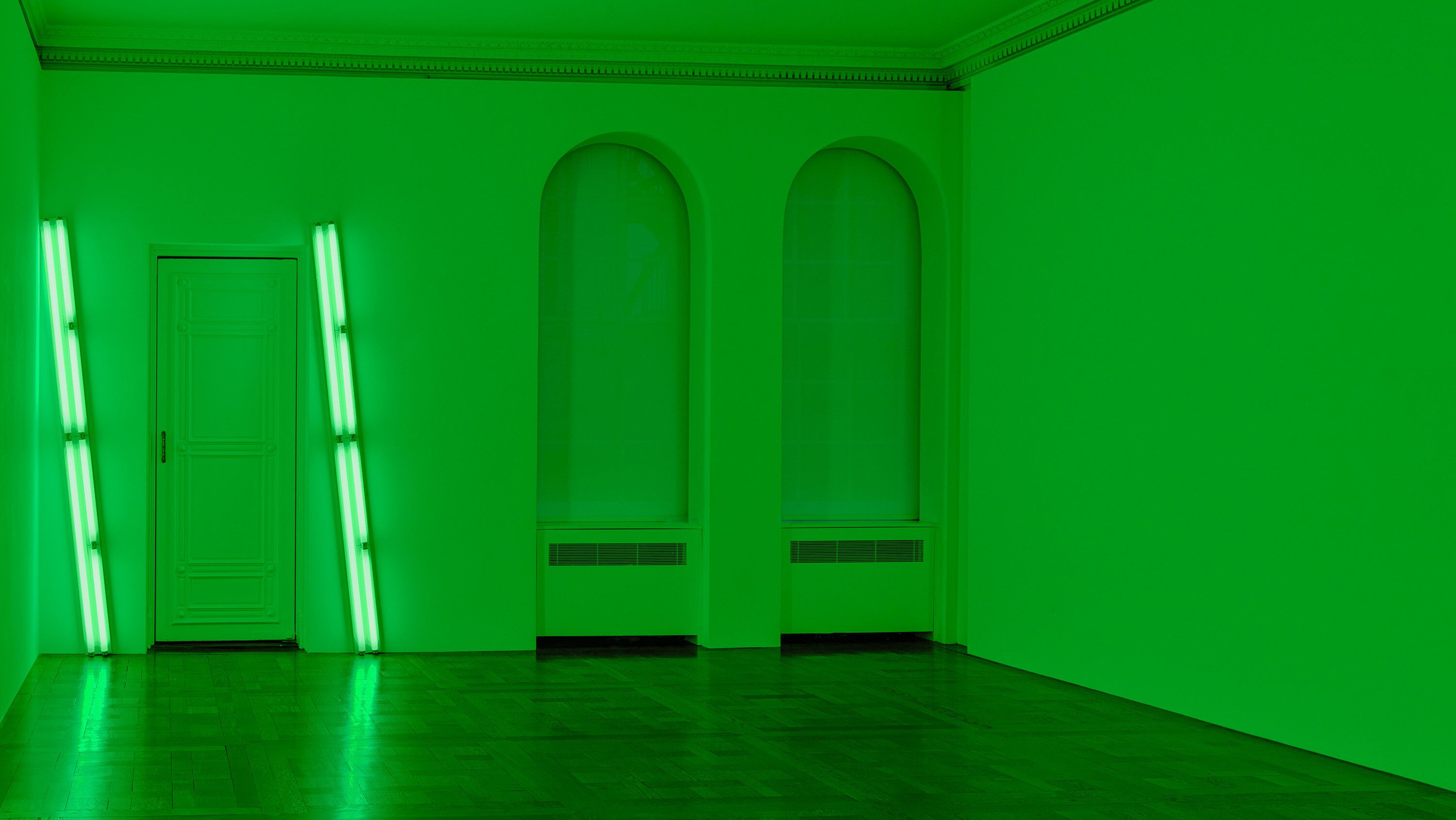 Installation view, Dan Flavin: Kornblee Gallery 1967, David Zwirner, New York, 2023