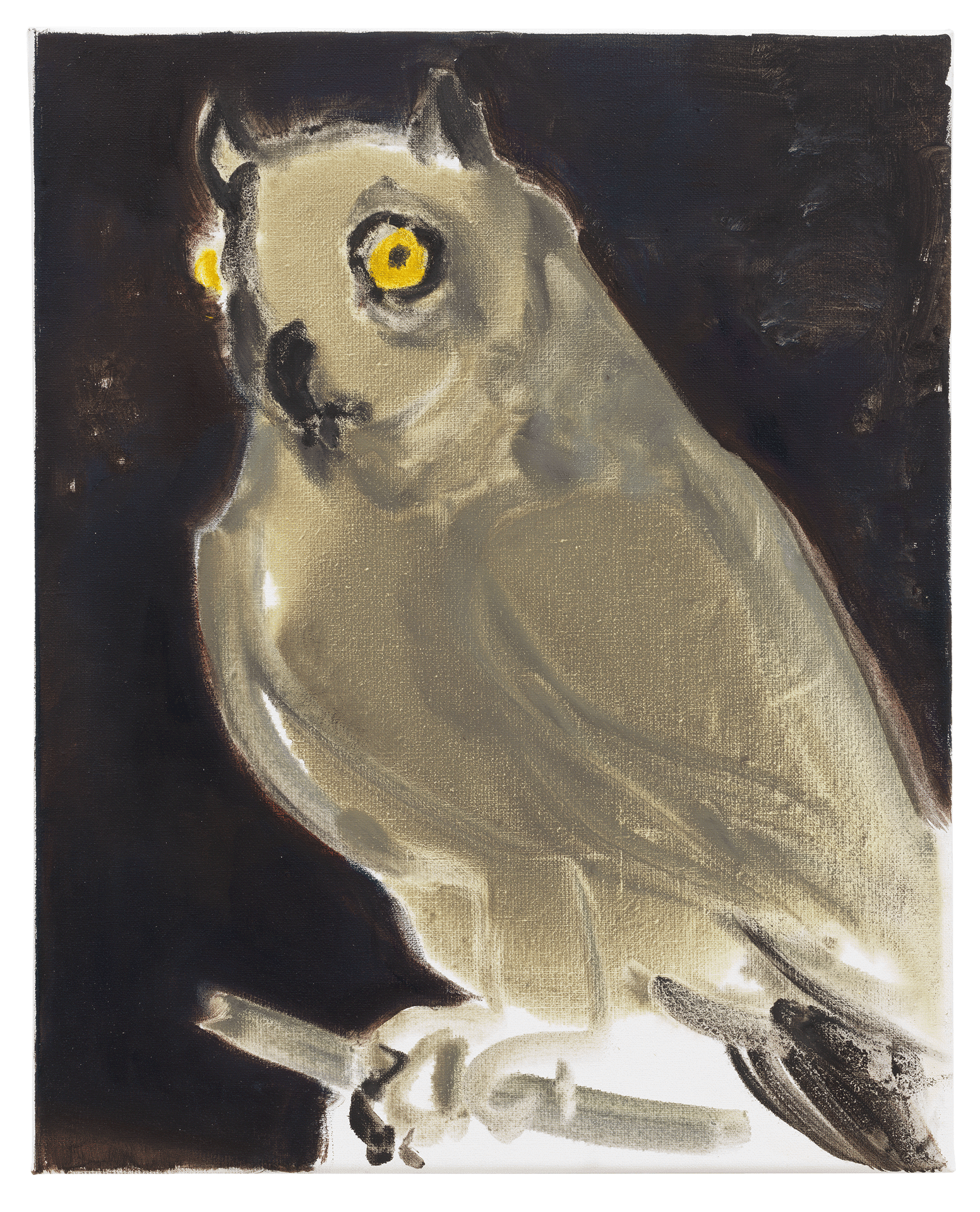 A painting by Marlene Dumas, titled Owl, dated 2018.