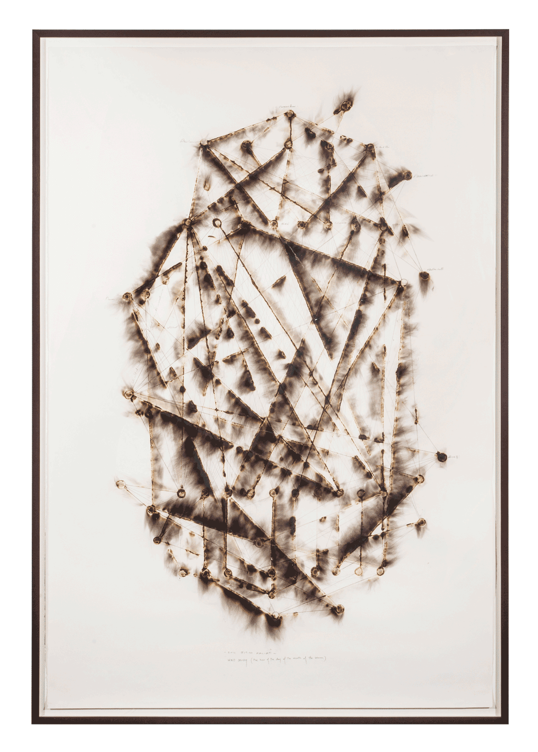 A work on paper by Jitish Kallat, titled Wind Study (the hour of the day of the month of the season), dated 2016.