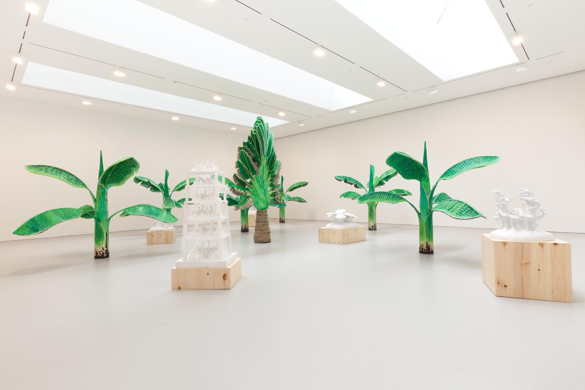 Installation view of the exhibition Yutaka Sone: ISLAND, at David Zwirner in New York, dated 2011.