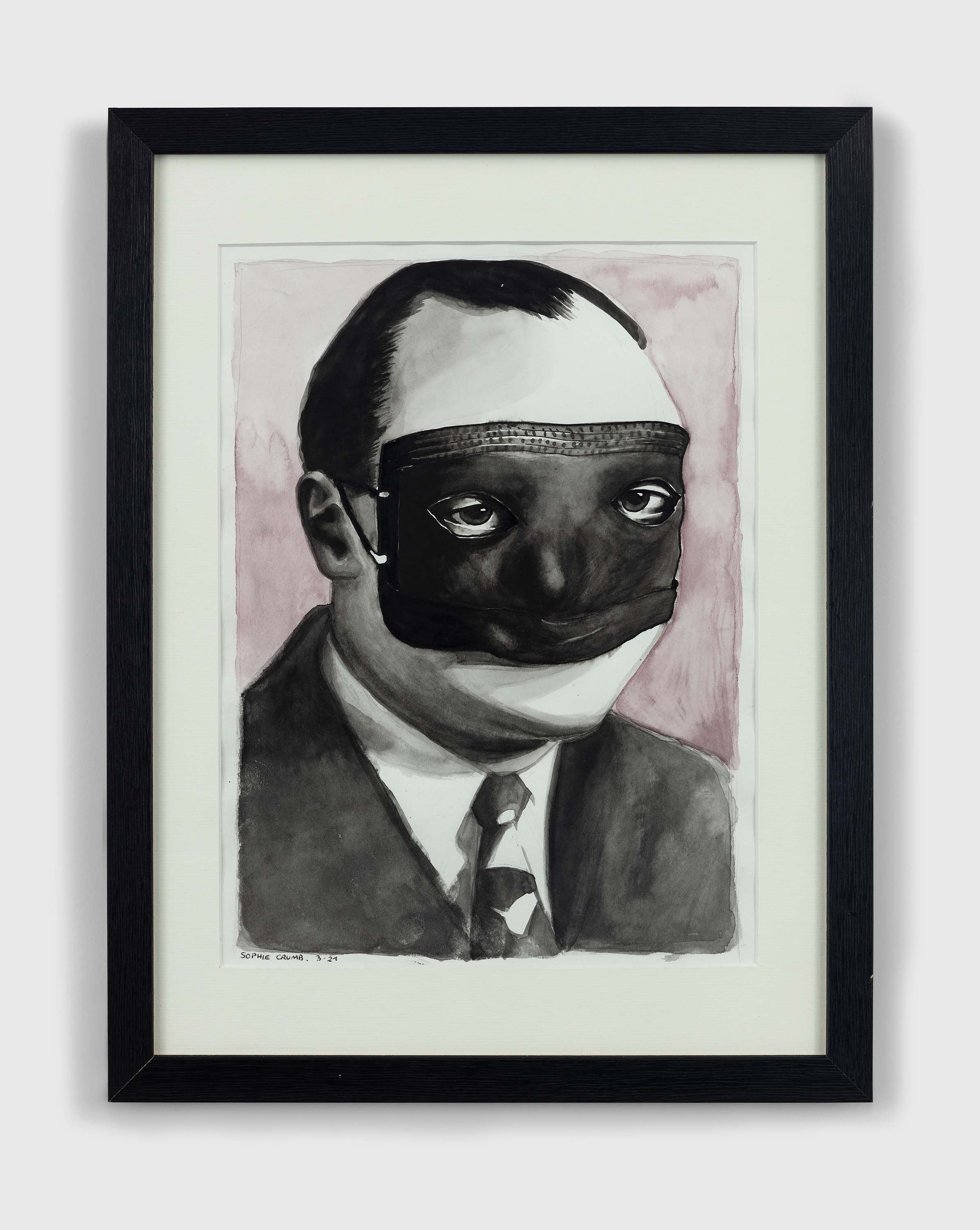 An untitled watercolor and ink on paper artwork by Sophie Crumb, dated 2021.