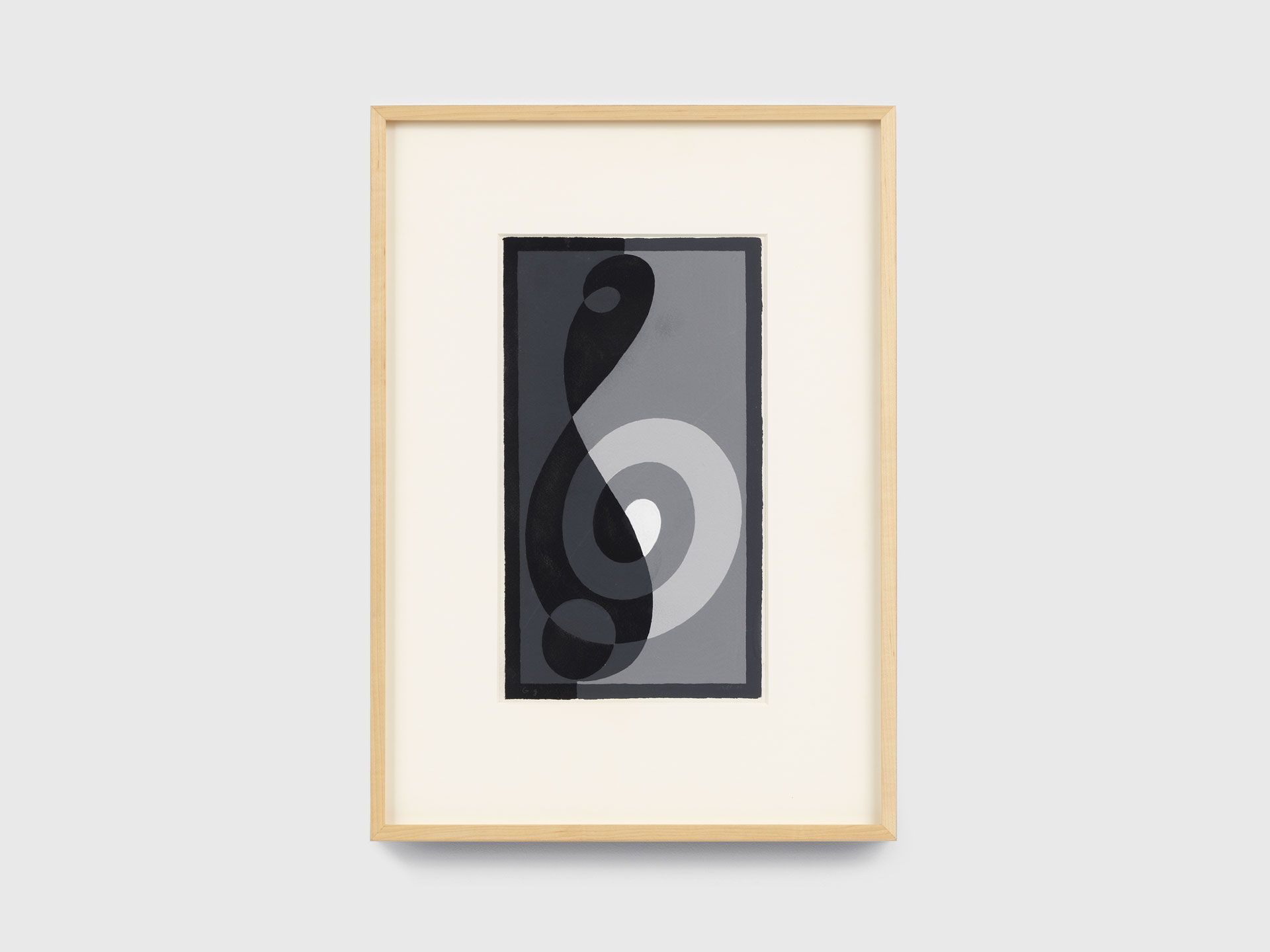 A gouache and graphite work on paper by Josef Albers, titled Treble Clef G g, dated 1932 to 1935.