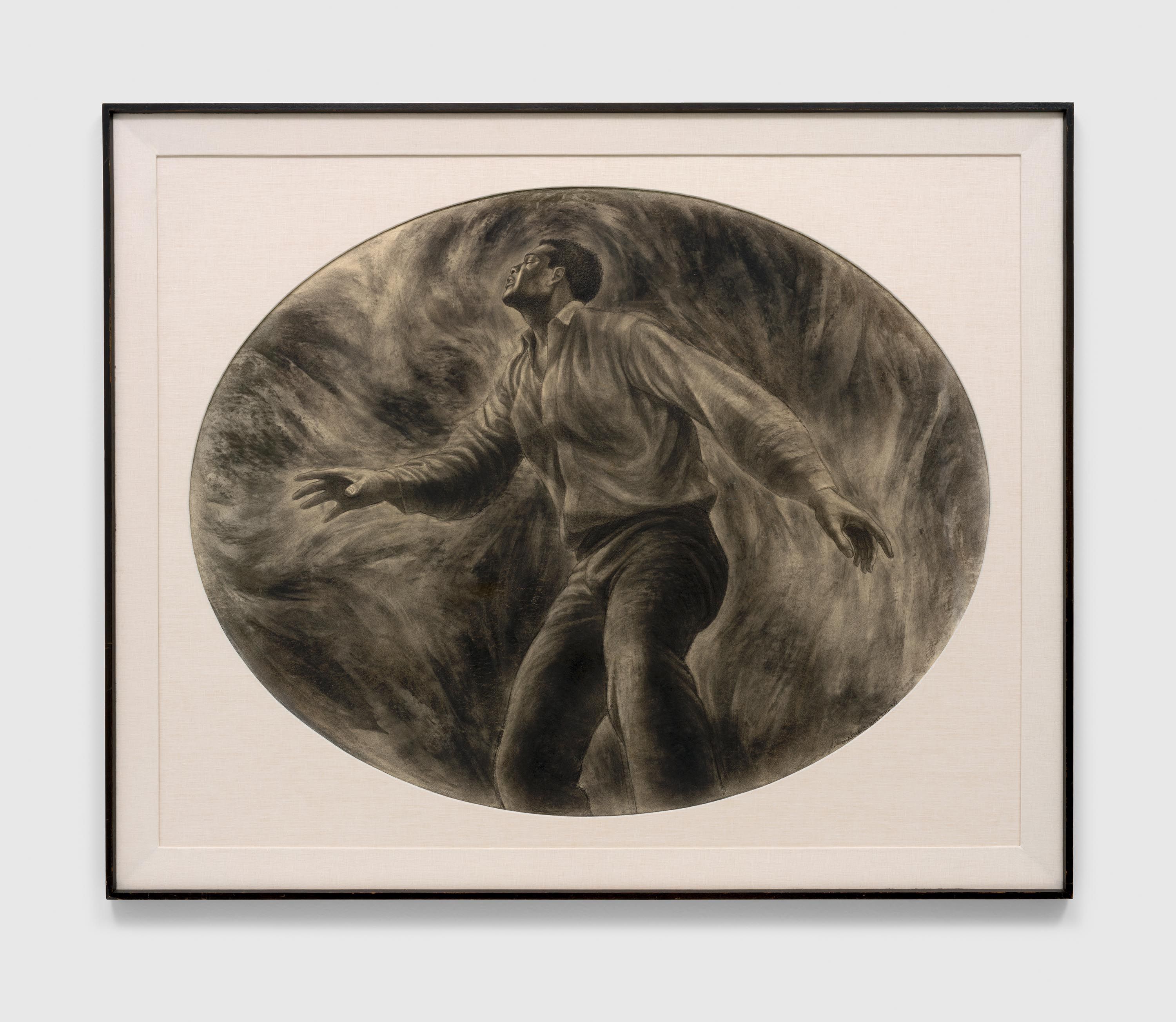 A work on paper by Charles White, titled J’Accuse #6, dated 1966.