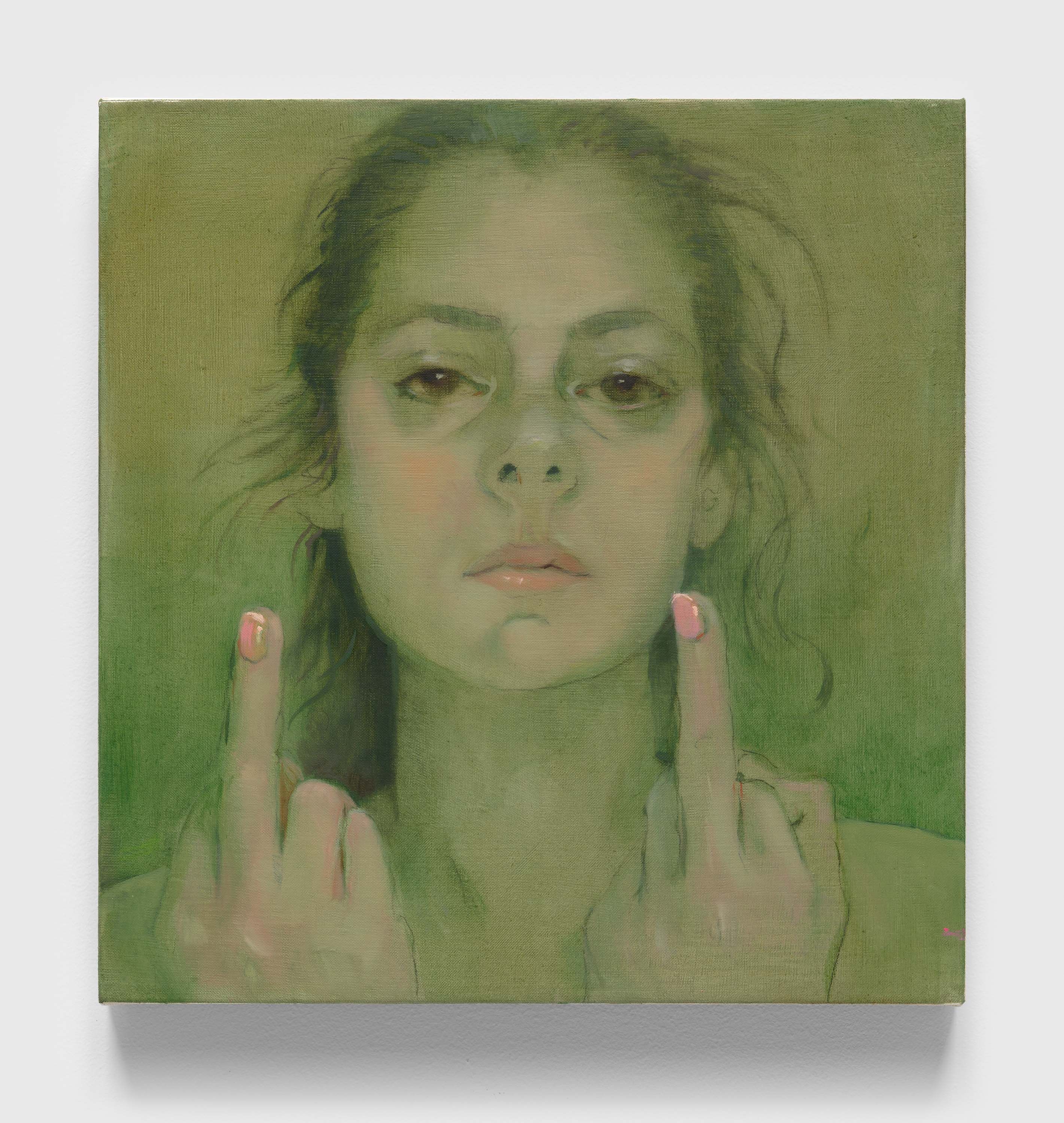 A painting by Lisa Yuskavage, titled Title to be confirmed, dated 2020.