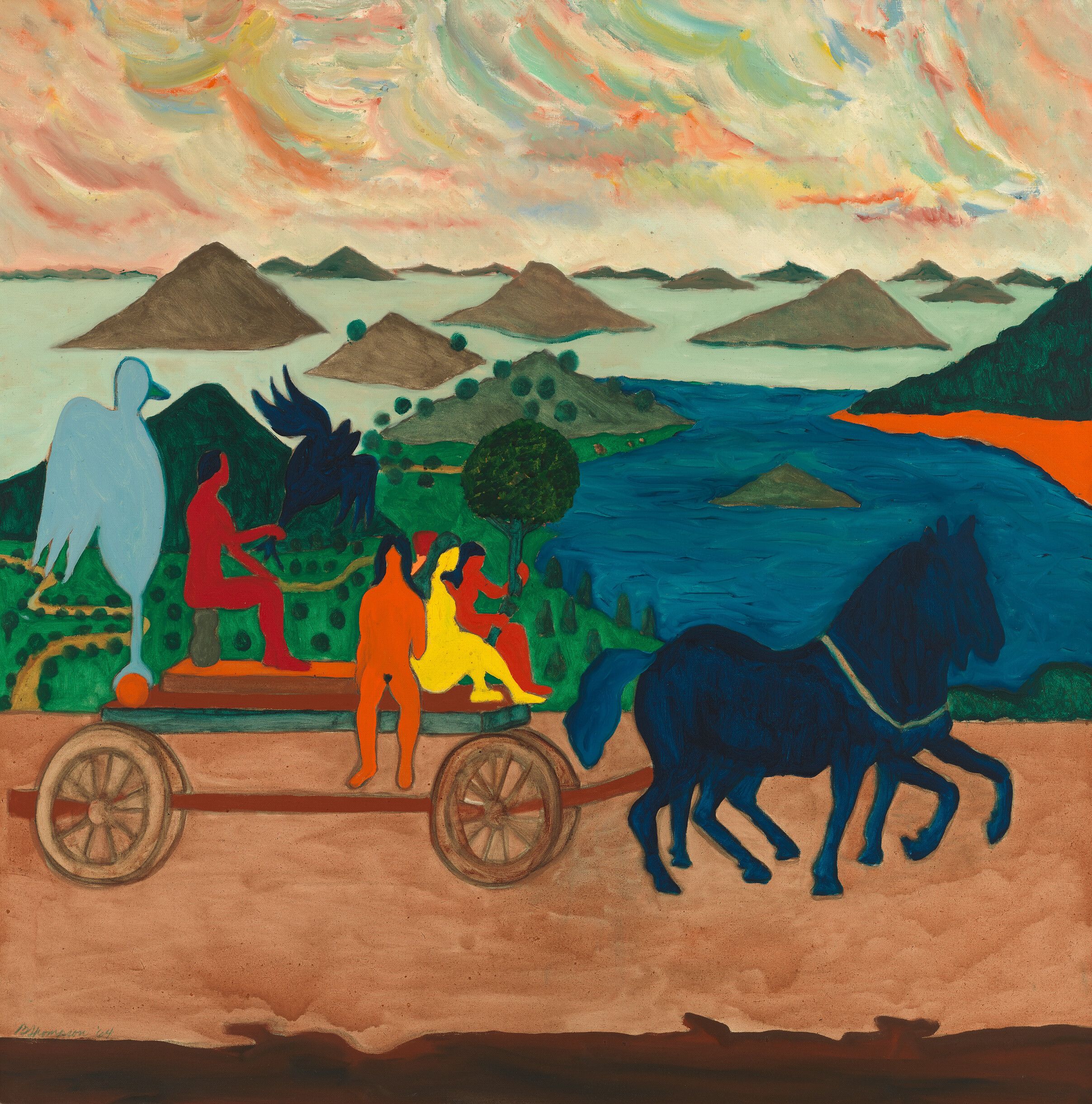 An oil painting by Bob Thompson titled An Allegory, dated1964