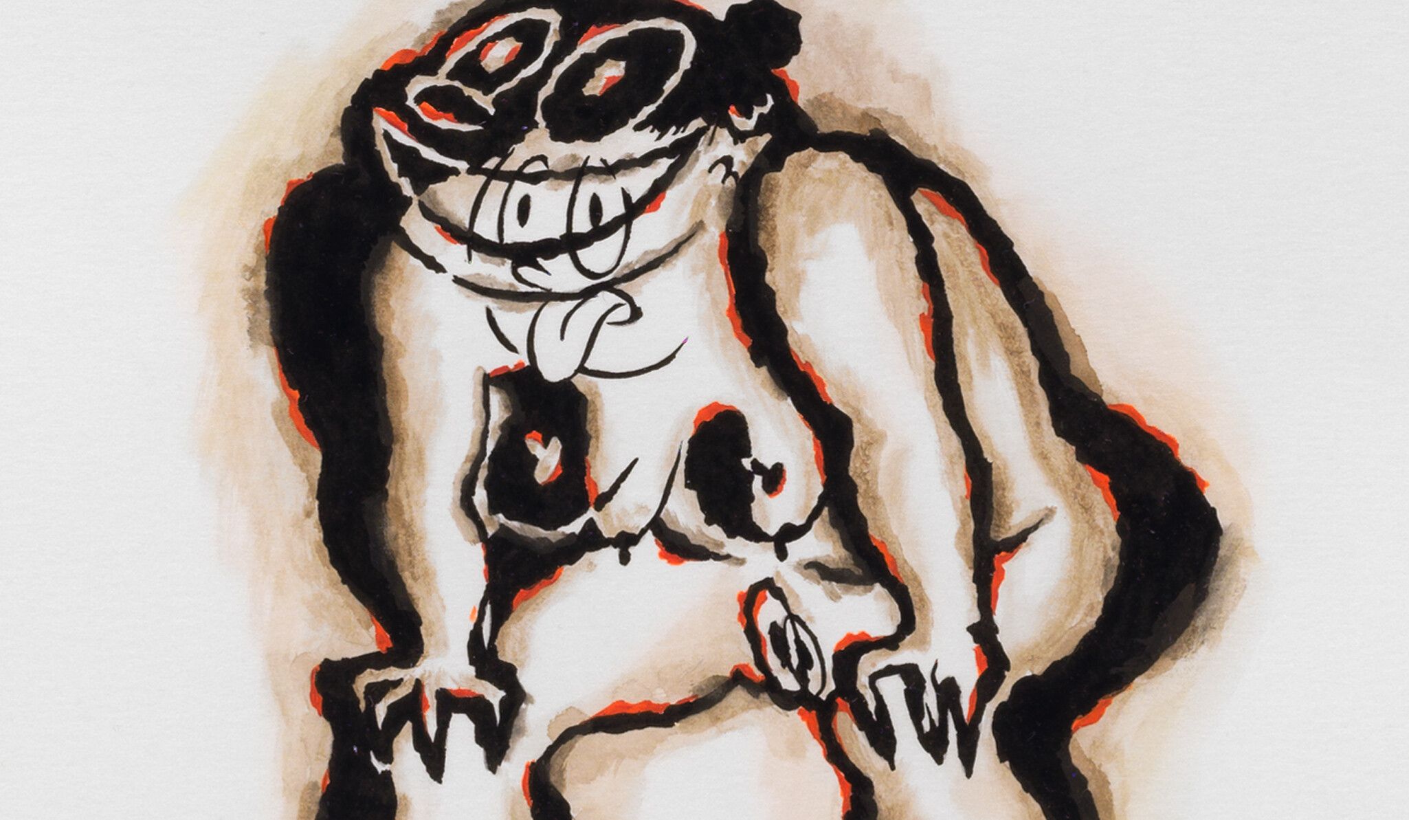 A detail from a drawing by Ebecho Muslimova titled Fatebe Burnt, dated 2021.