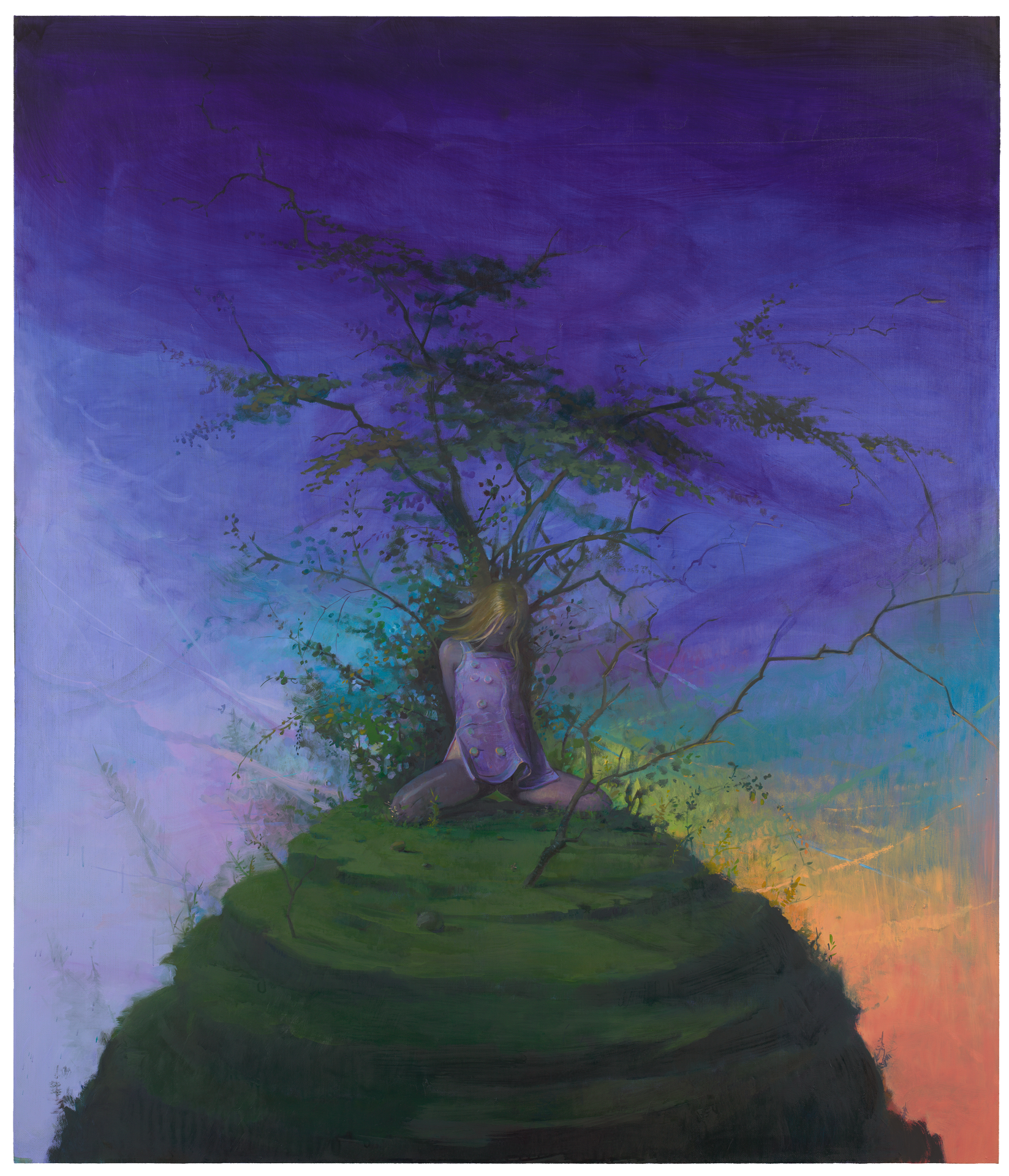 A painting by Lisa Yuskavage, titled The Mound, dated 2011.