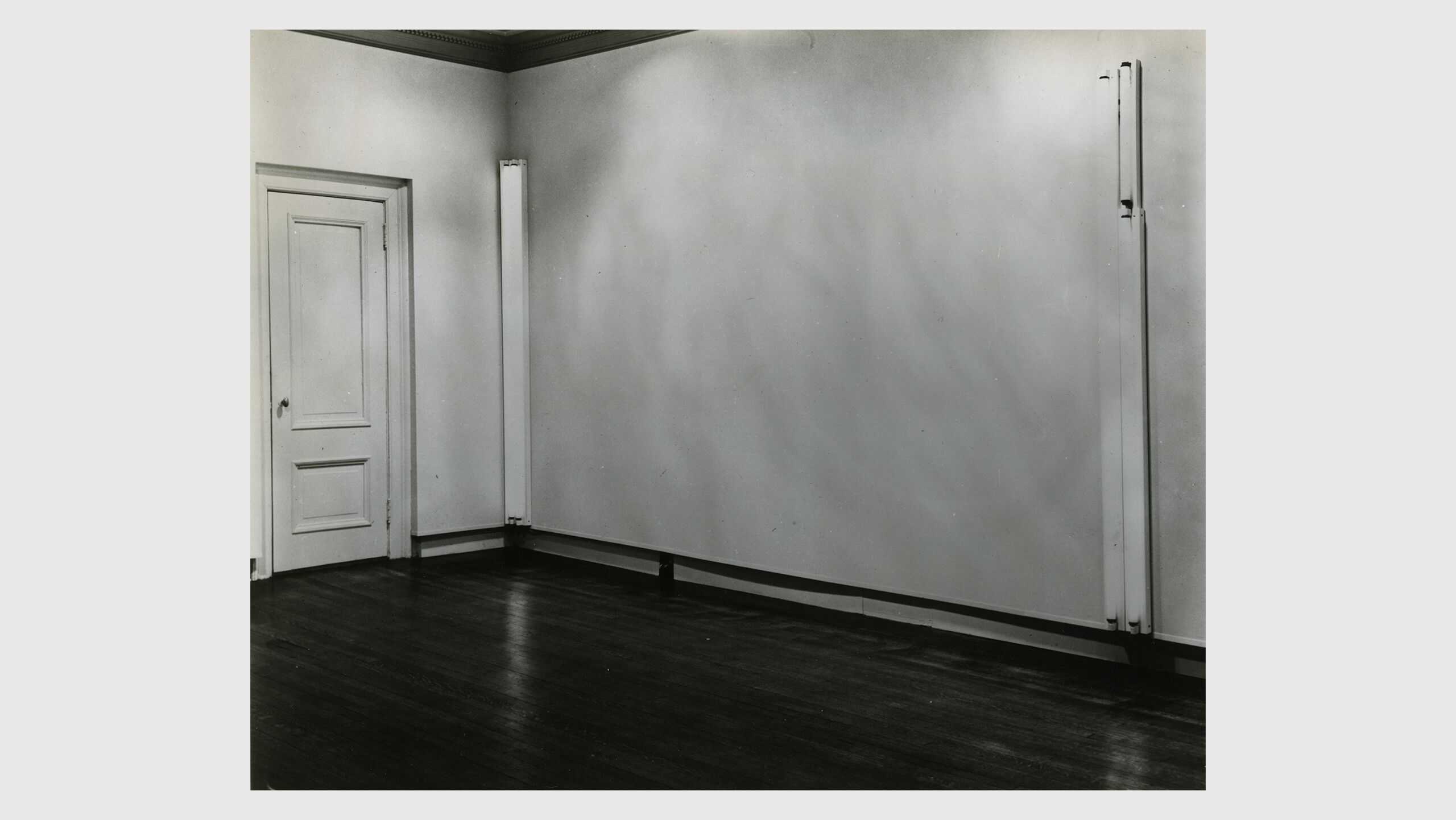 An Installation view, Dan Flavin, Kornblee Gallery, 58 East 79th Street, New York, January 7–February 2, dated 1967