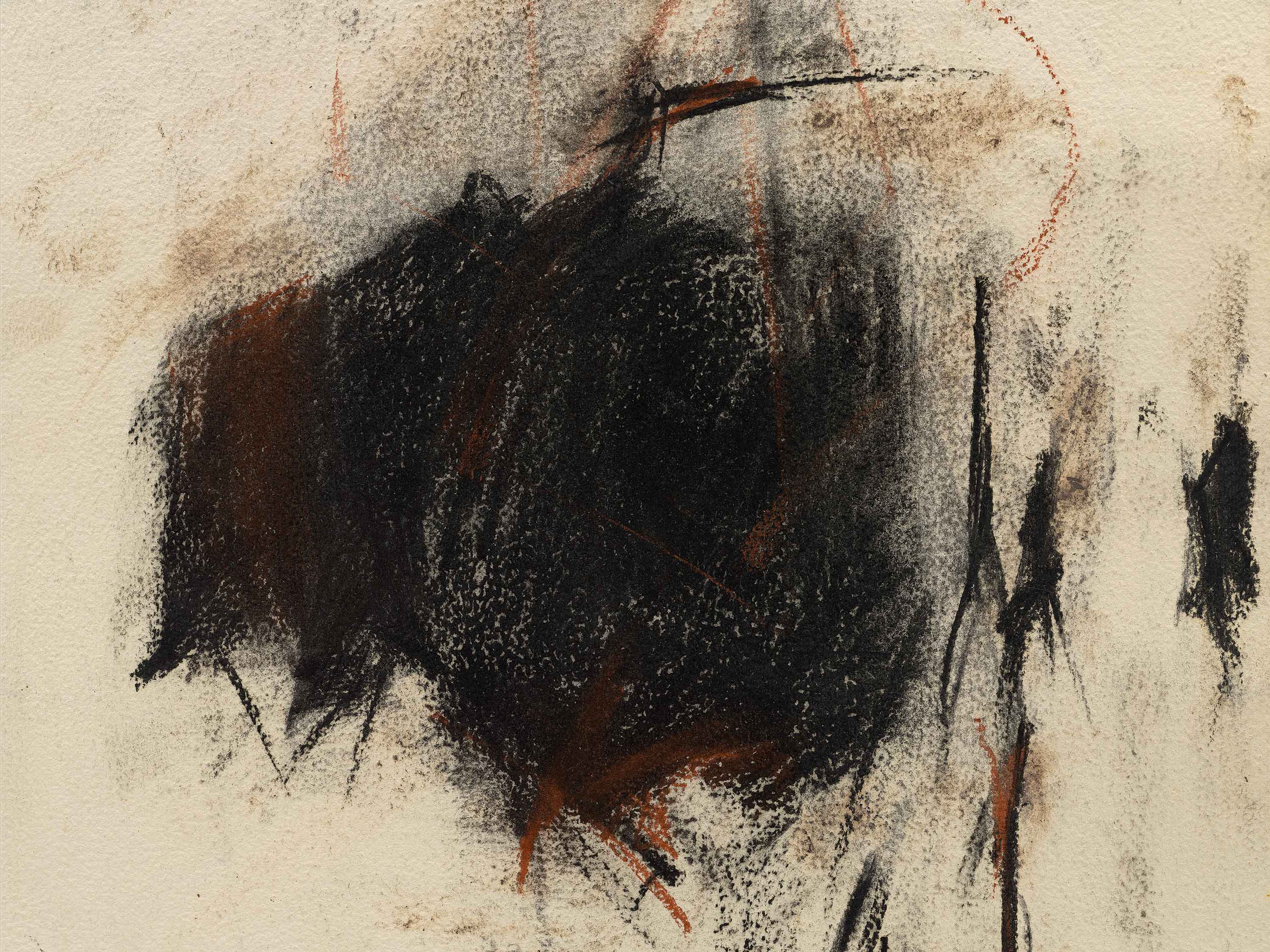 A detail from an untitled work on paper by Joan Mitchell, dated circa 1964.