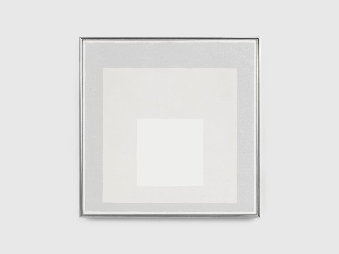 A painting by Josef Albers, titled Study for Homage to the Square: Dimly Reflected, dated 1963.
