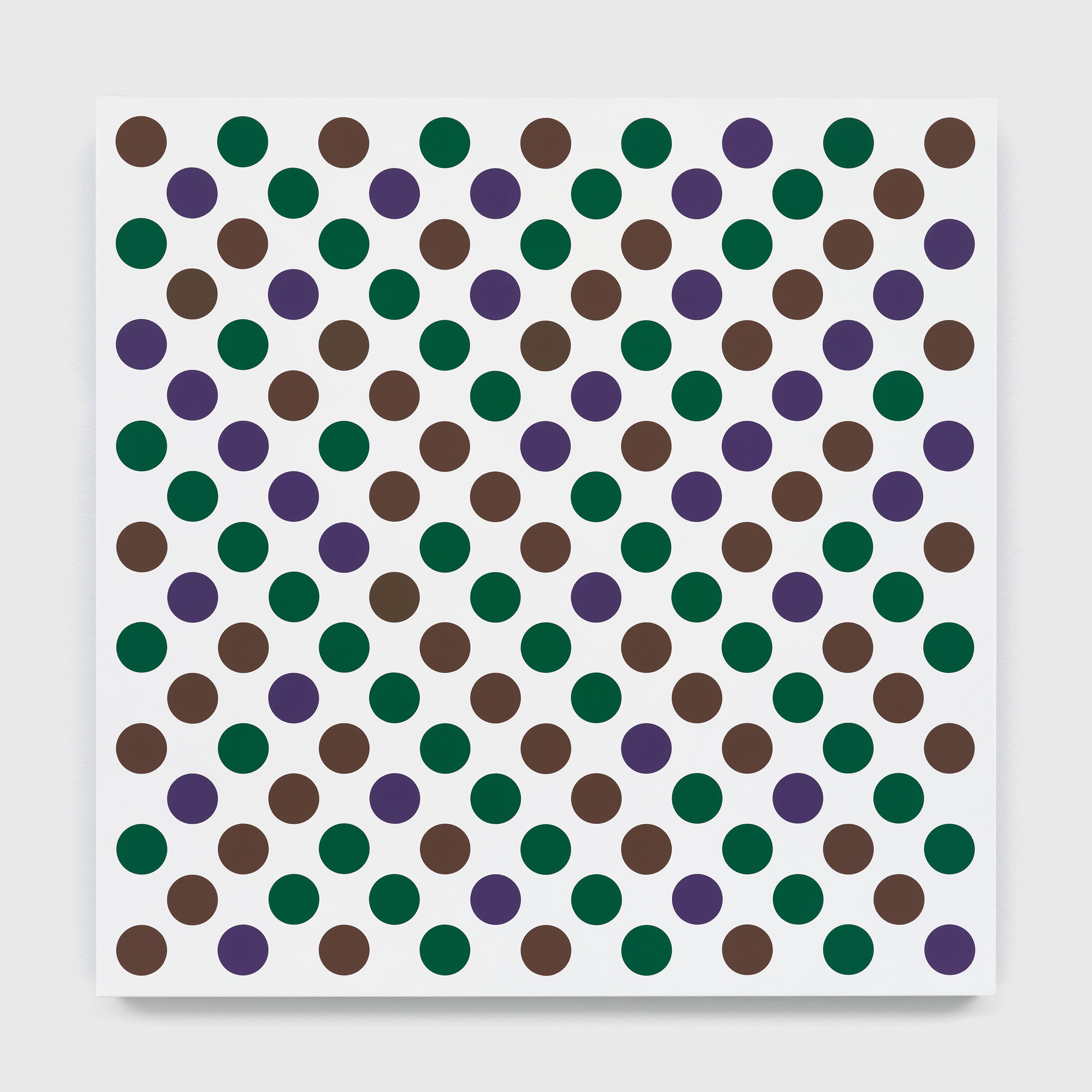 A painting by Bridget Riley, titled Measure for Measure Dark 3, dated 2019.