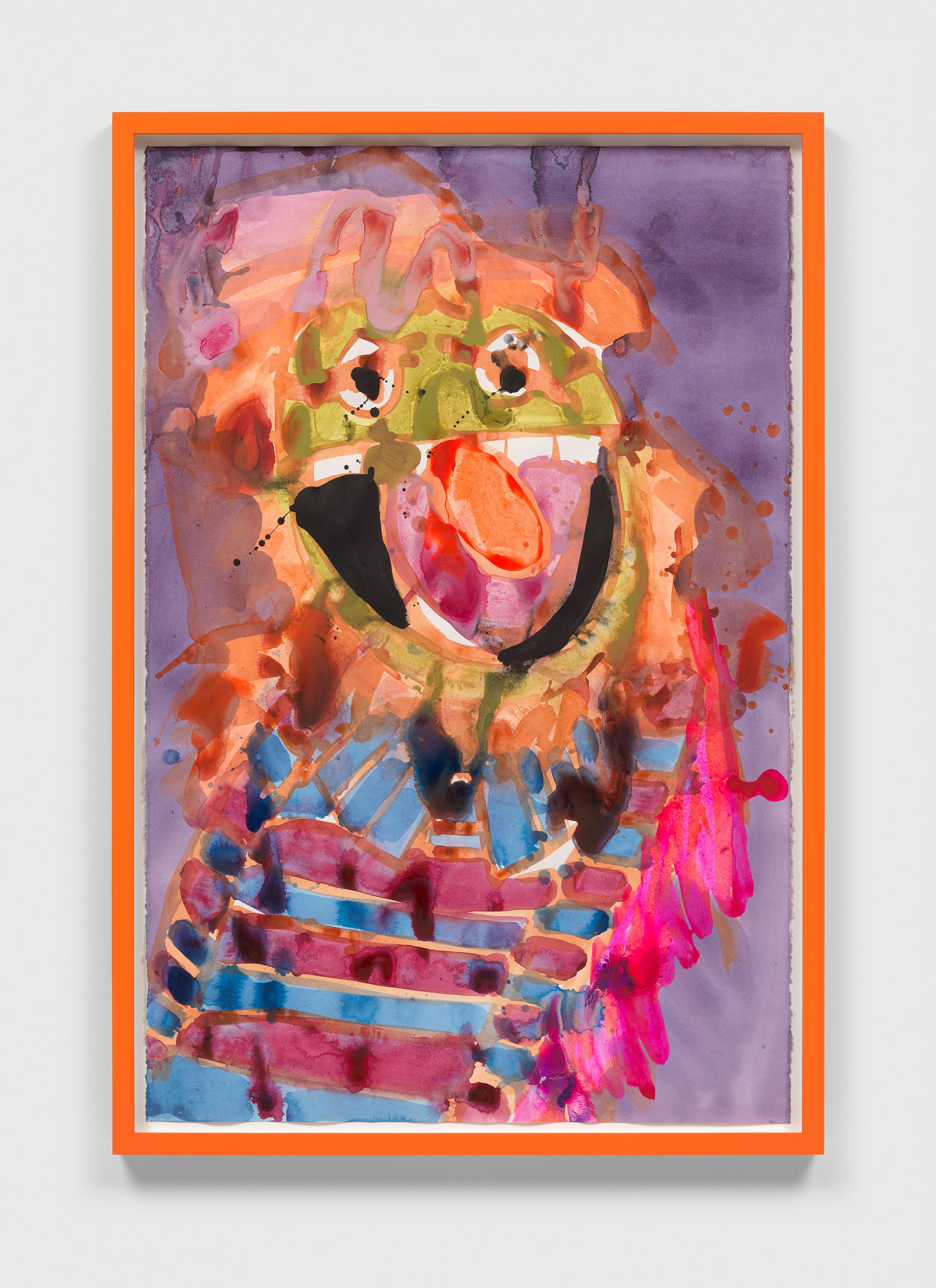 An acrylic on paper by Katherine Bernhardt, titled Untitled, dated 2021.