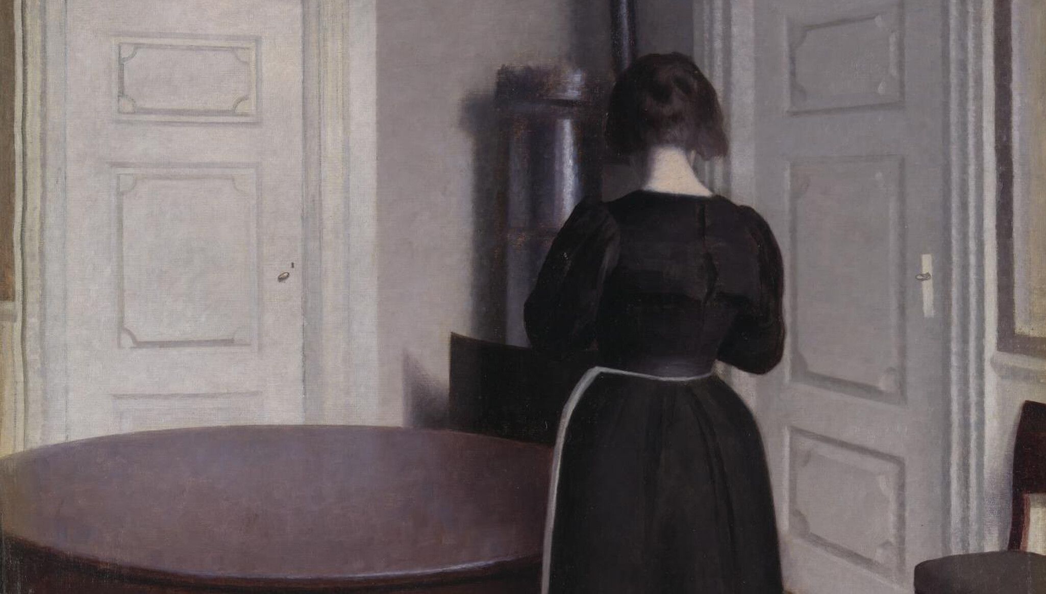 A detail of an artwork by Vilhelm Hammershøi, Interior, dated 1879–1916