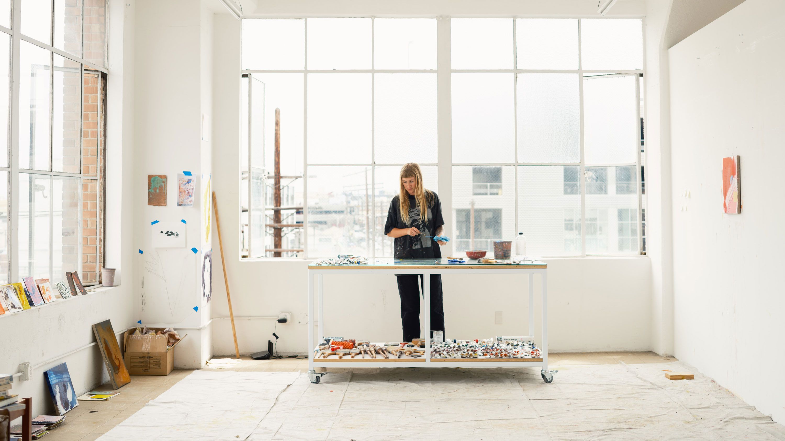 An image of Emma McIntyre in her studio in Los Angeles, 2023. Photo by Chantal Anderson
