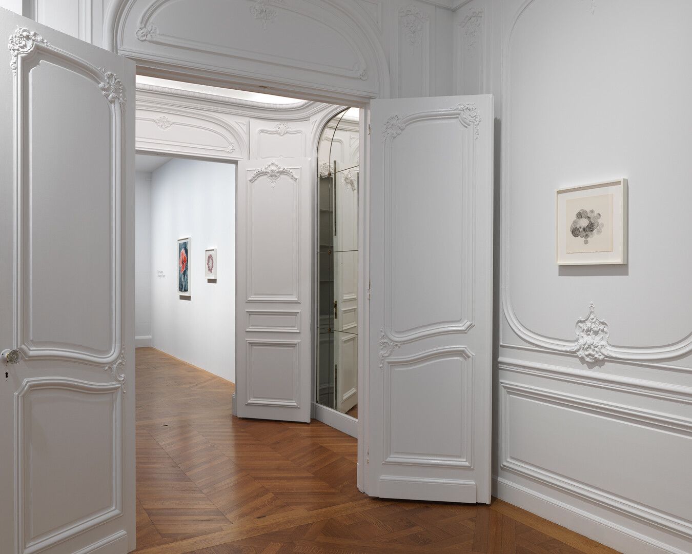 An installation view of the exhibition Ruth Asawa: Drawing in Space, at David Zwirner in New York, 2020.
