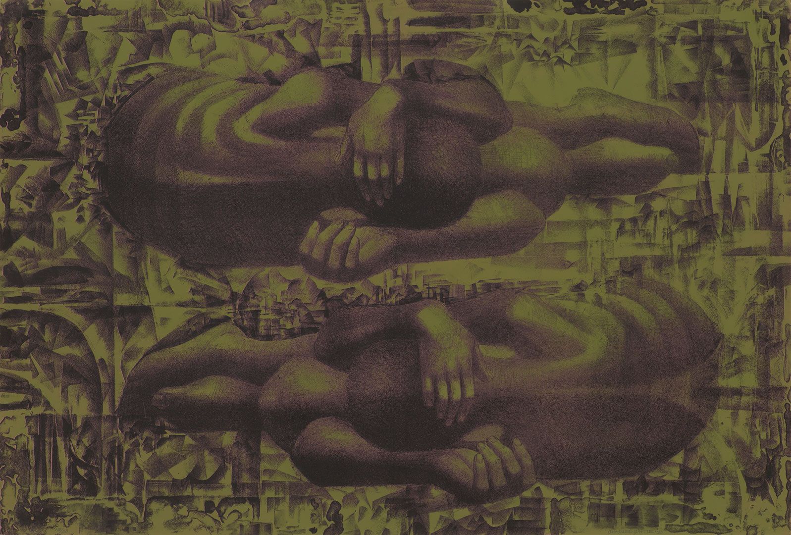 A lithograph on paper by Charles White, titled Wanted Poster Series #12a, dated 1970.