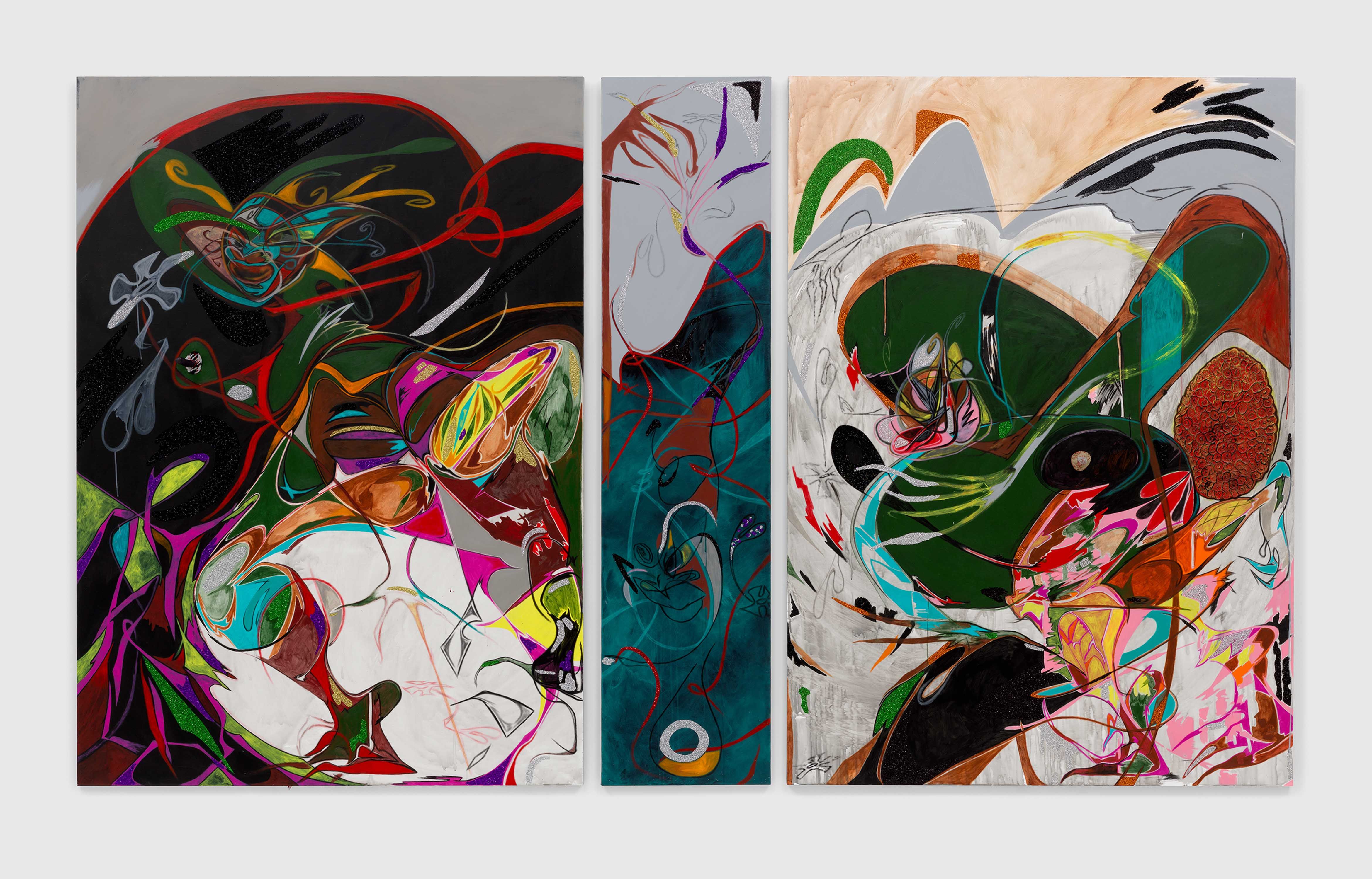 A mixed media artwork by Theresa Chromati, titled Breath Keep -- A Pace that sighs In Between All that Is ( One Woman Stretch ), dated 2022.