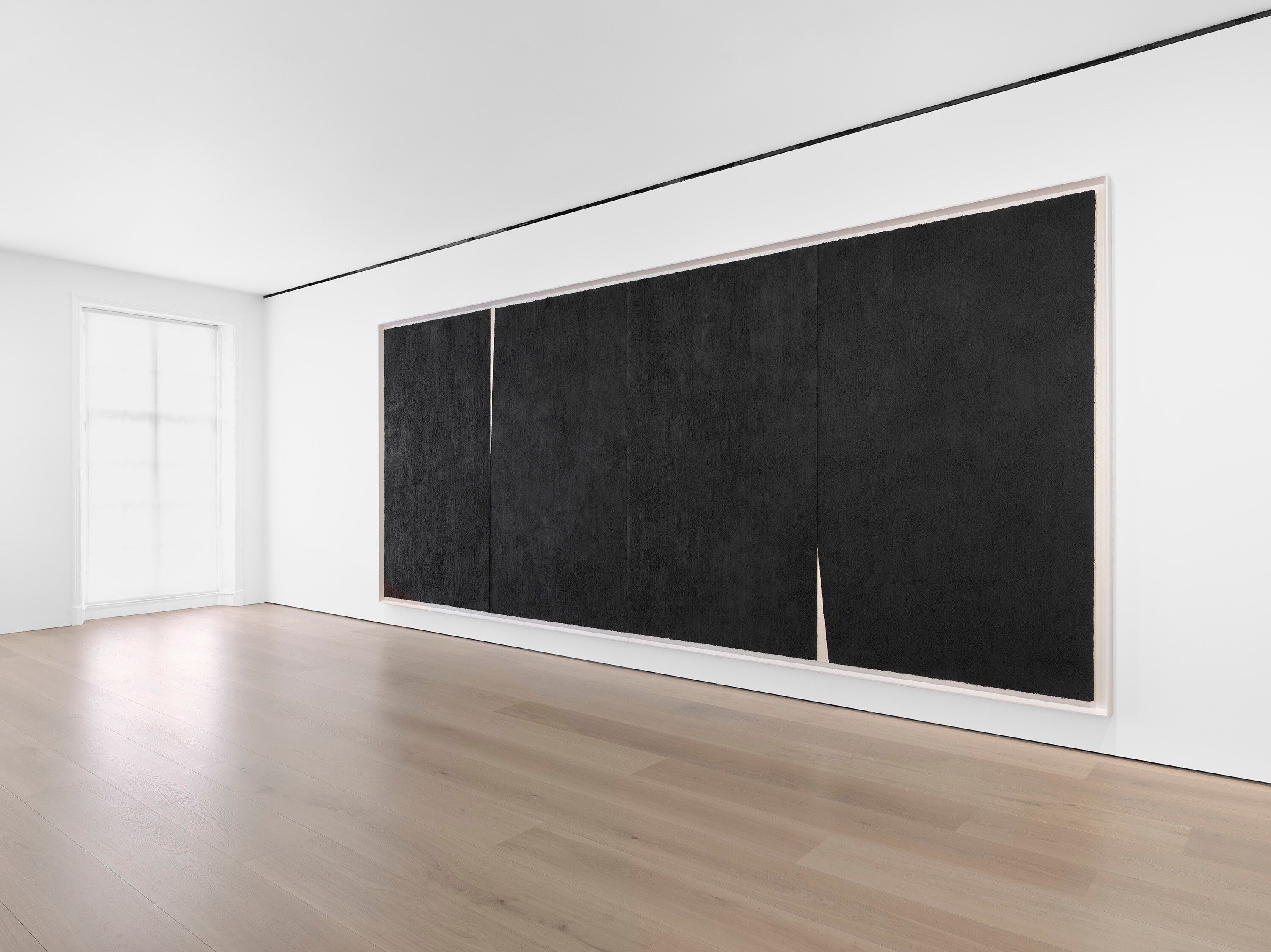 An installation view of the exhibition, Richard Serra: Six Large Drawings, at David Zwirner in London, dated 2024.