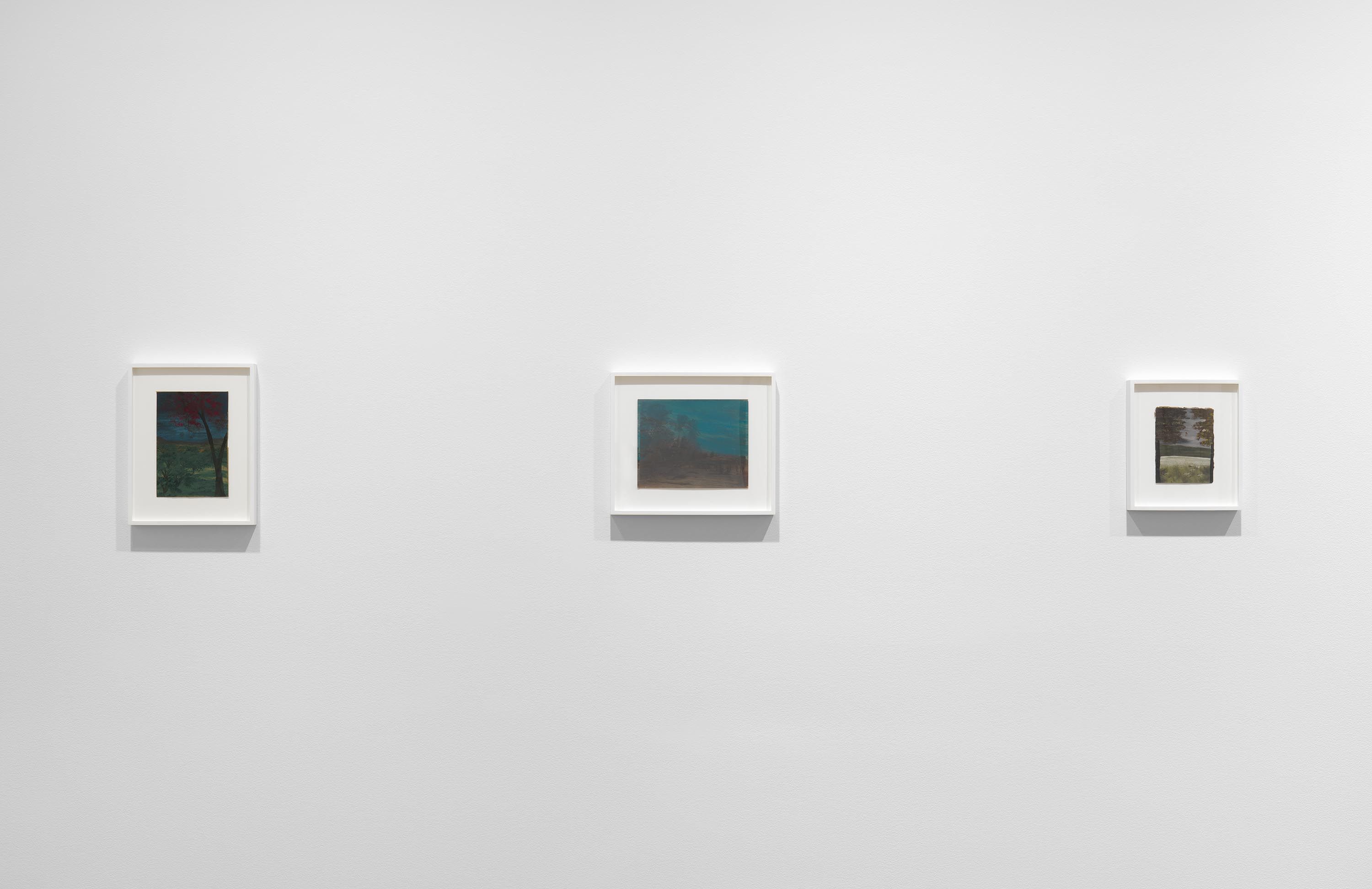 An installation view of the exhibition, By Land, Air, Home, and Sea: The World of Frank Walter, at David Zwirner in New York, dated 2022.
