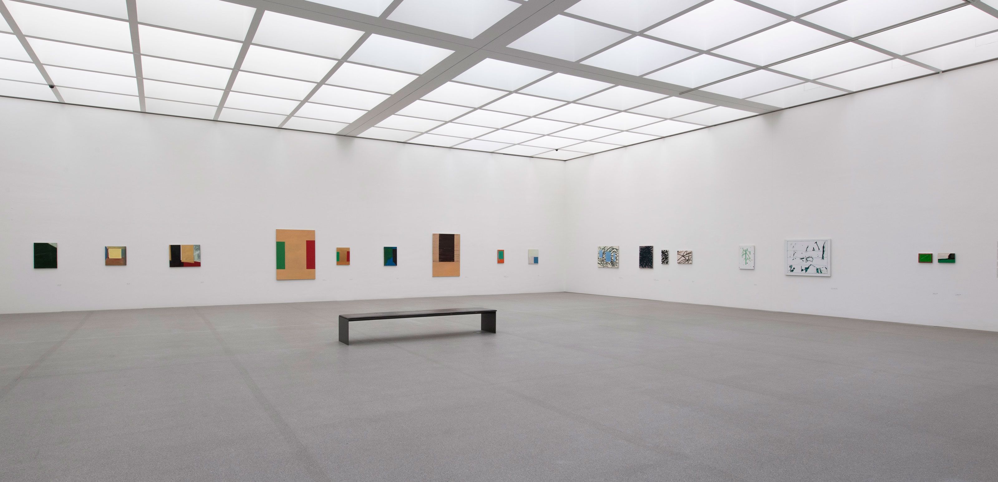 An installation view featuring works by Raoul De Keyser, dated 2019