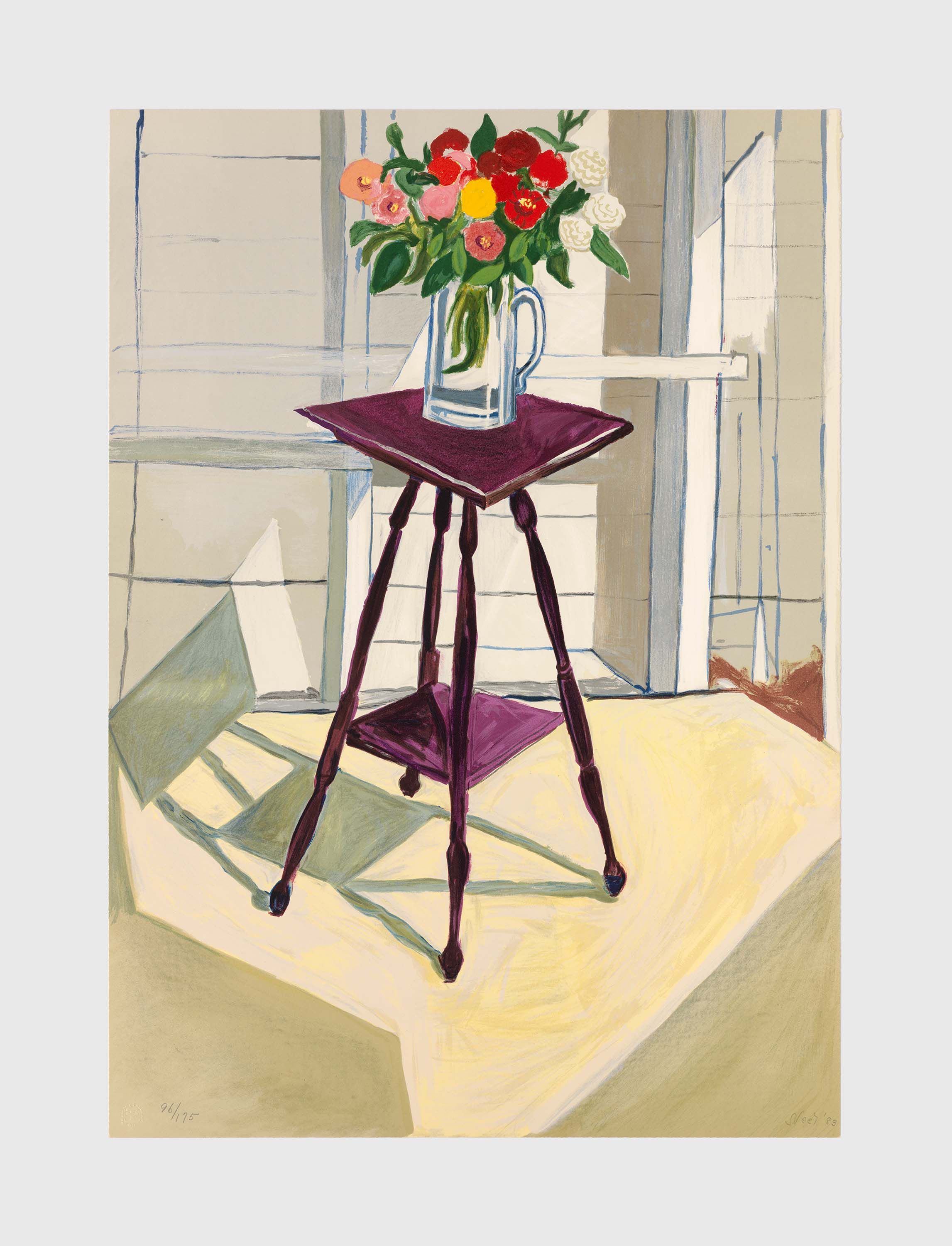 A lithograph on paper by Alice Neel titled Light, dated 1983.