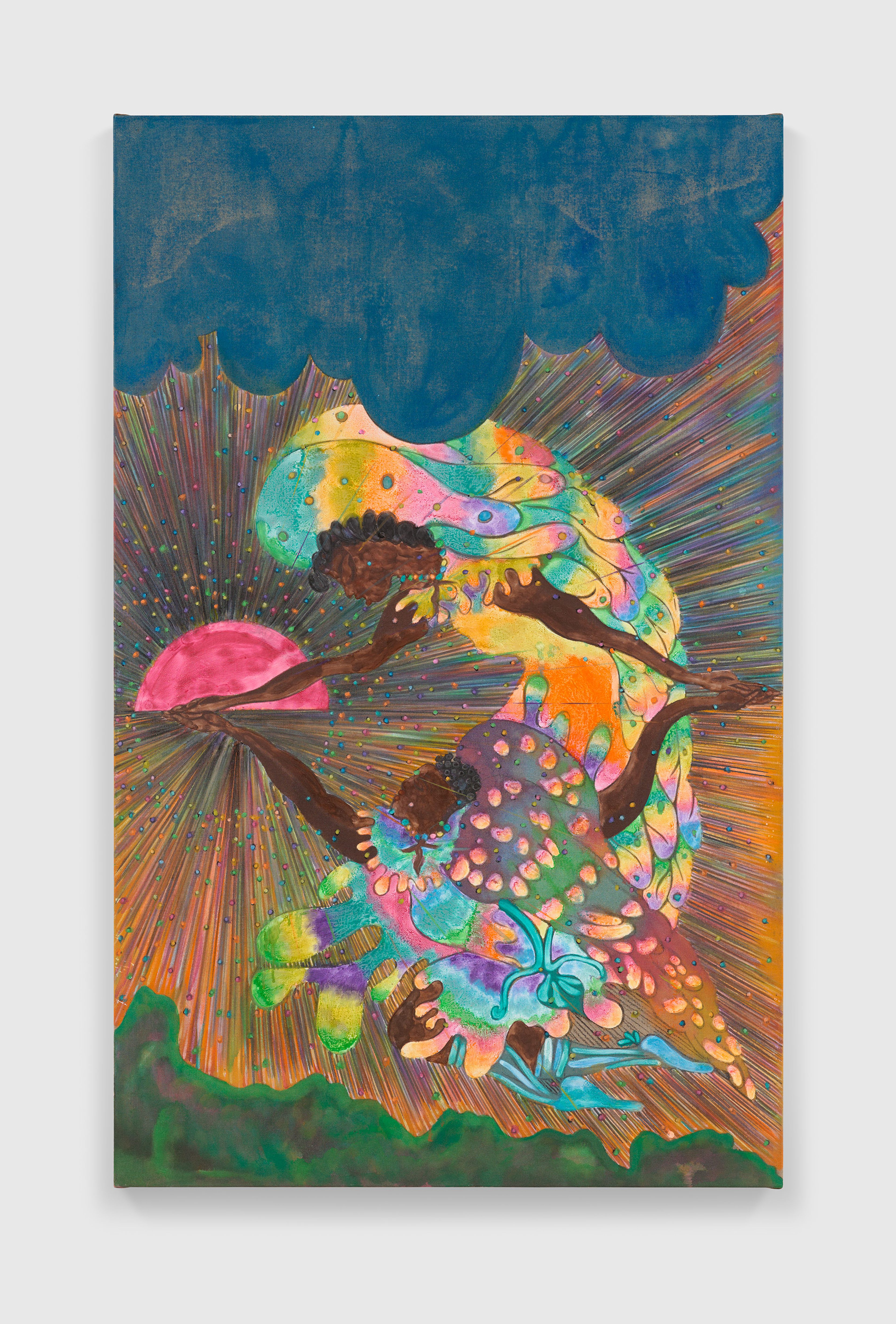 A painting by Chris Ofili, titled Visions, dated 2025.