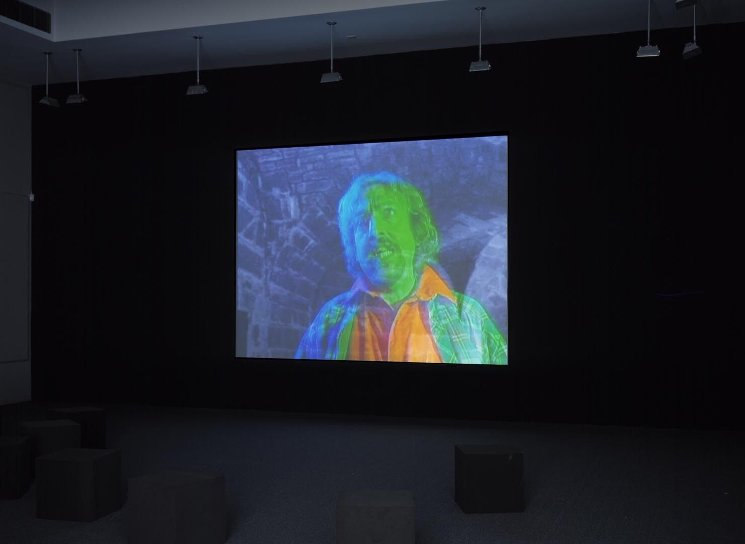 An installation view of the exhibition Stan Douglas: Suspiria, at David Zwirner New York, dated 2003.