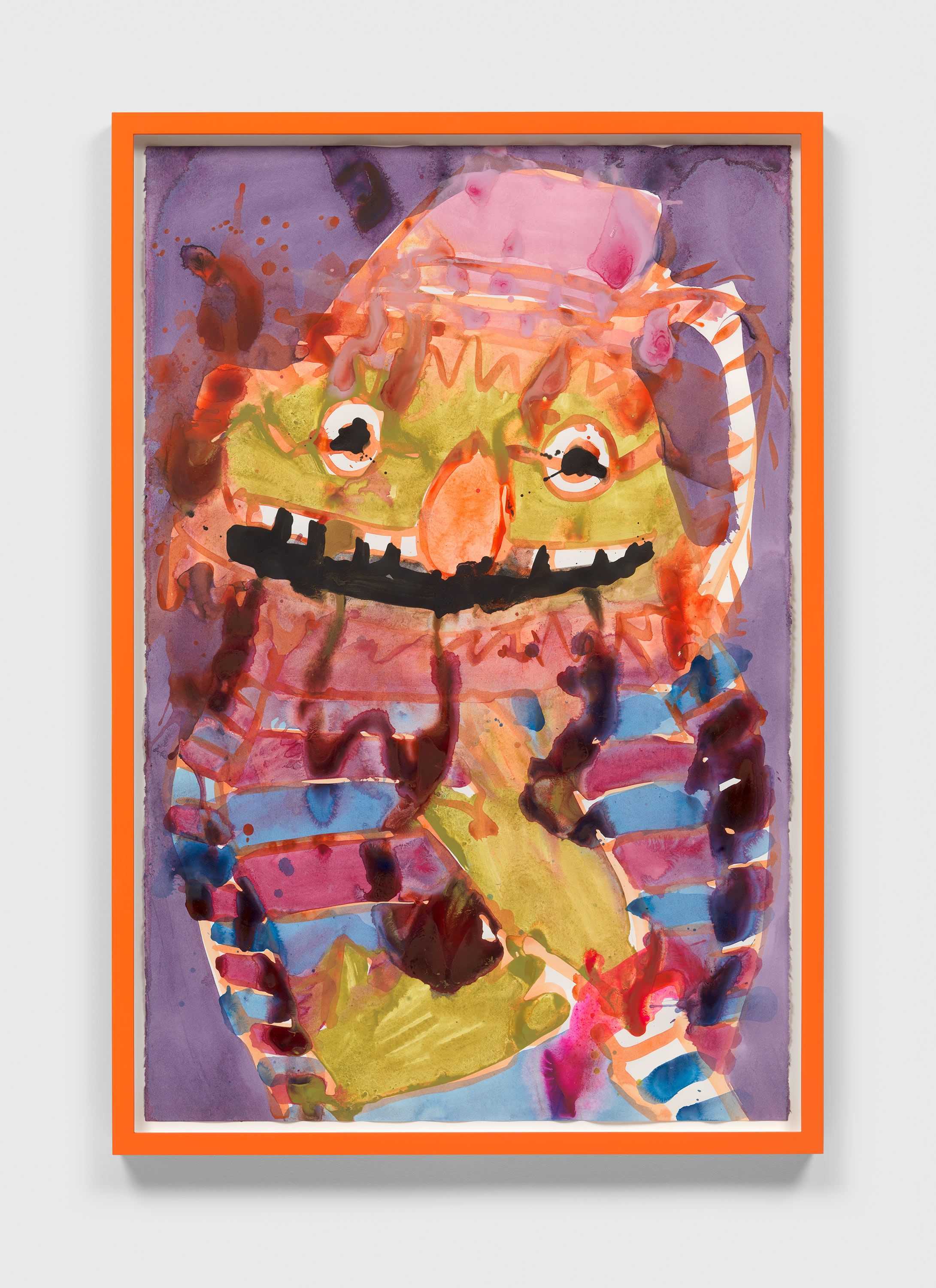 An untitled work on paper by Katherine Bernhardt, dated 2021.