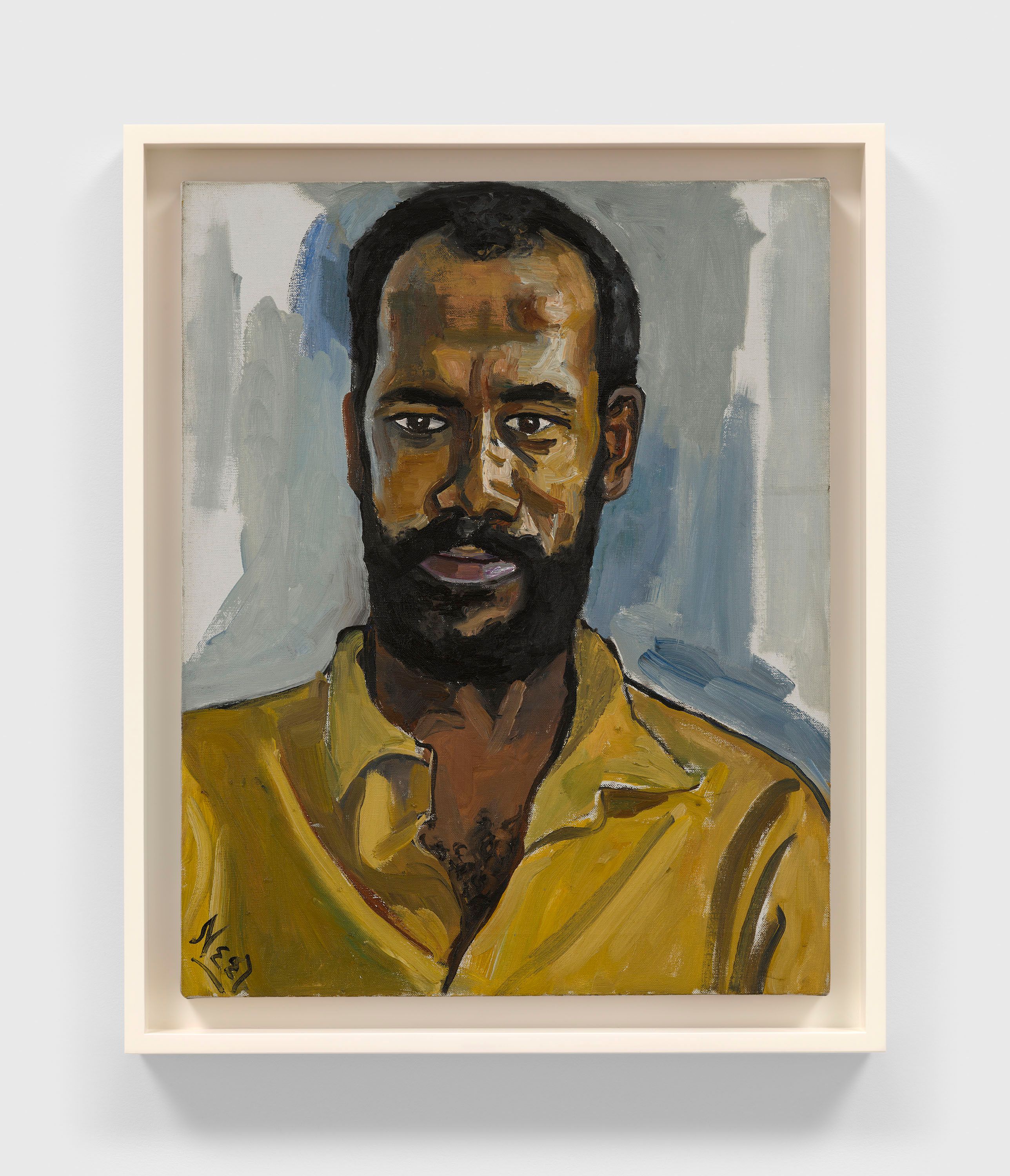 A painting by Alice Neel, titled Abdul Rahman, dated 1964.