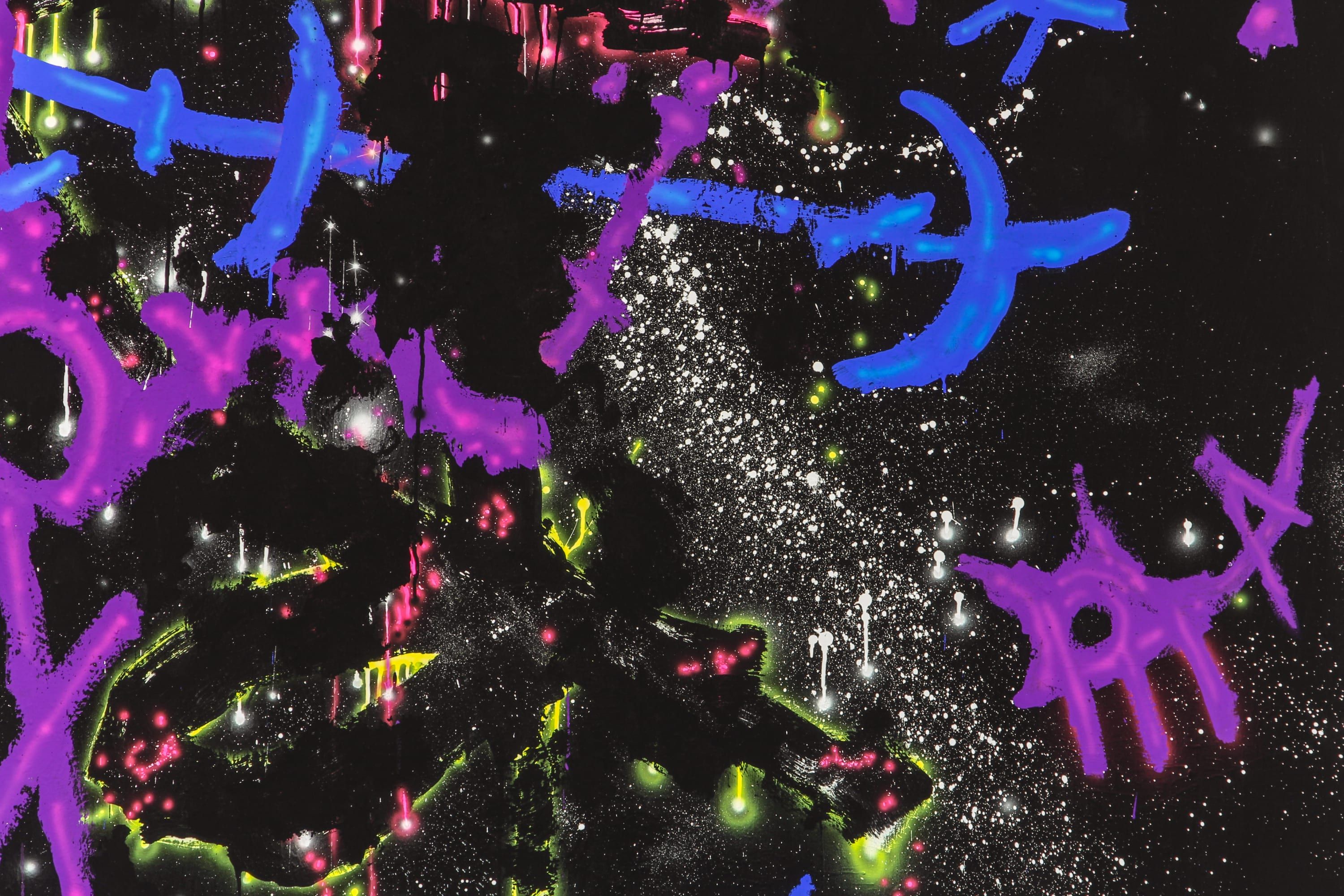 A detail of an artwork by Aaron Curry, called In Light of Dark Matter, dated 2019 