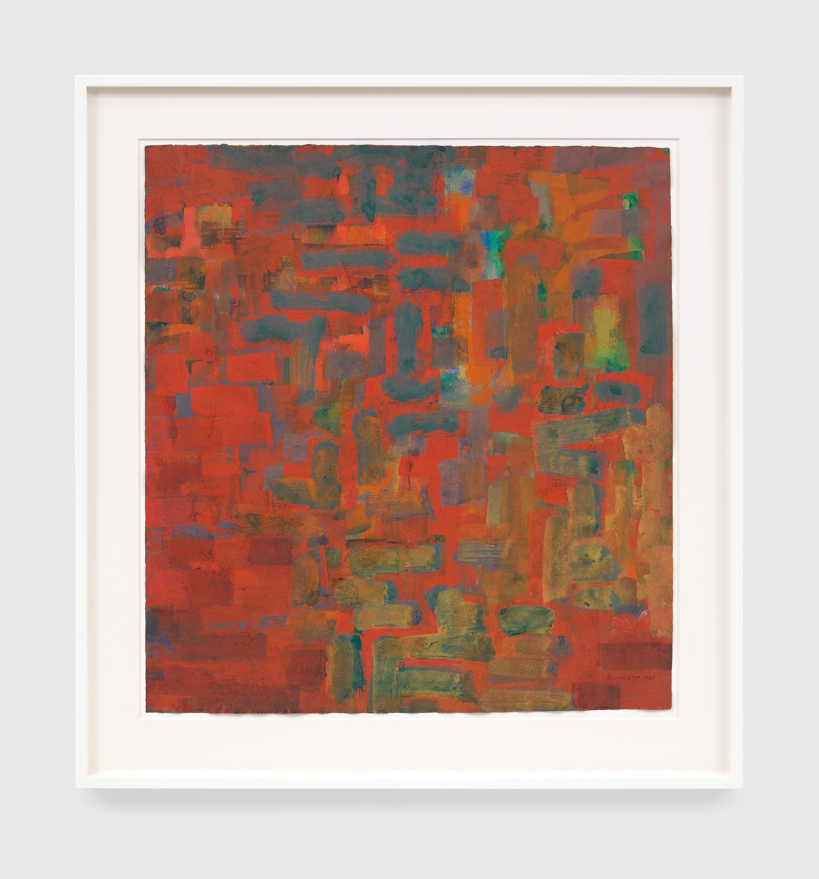 A work on paper by Ad Reinhardt, titled Gouache Painting, dated 1949.
